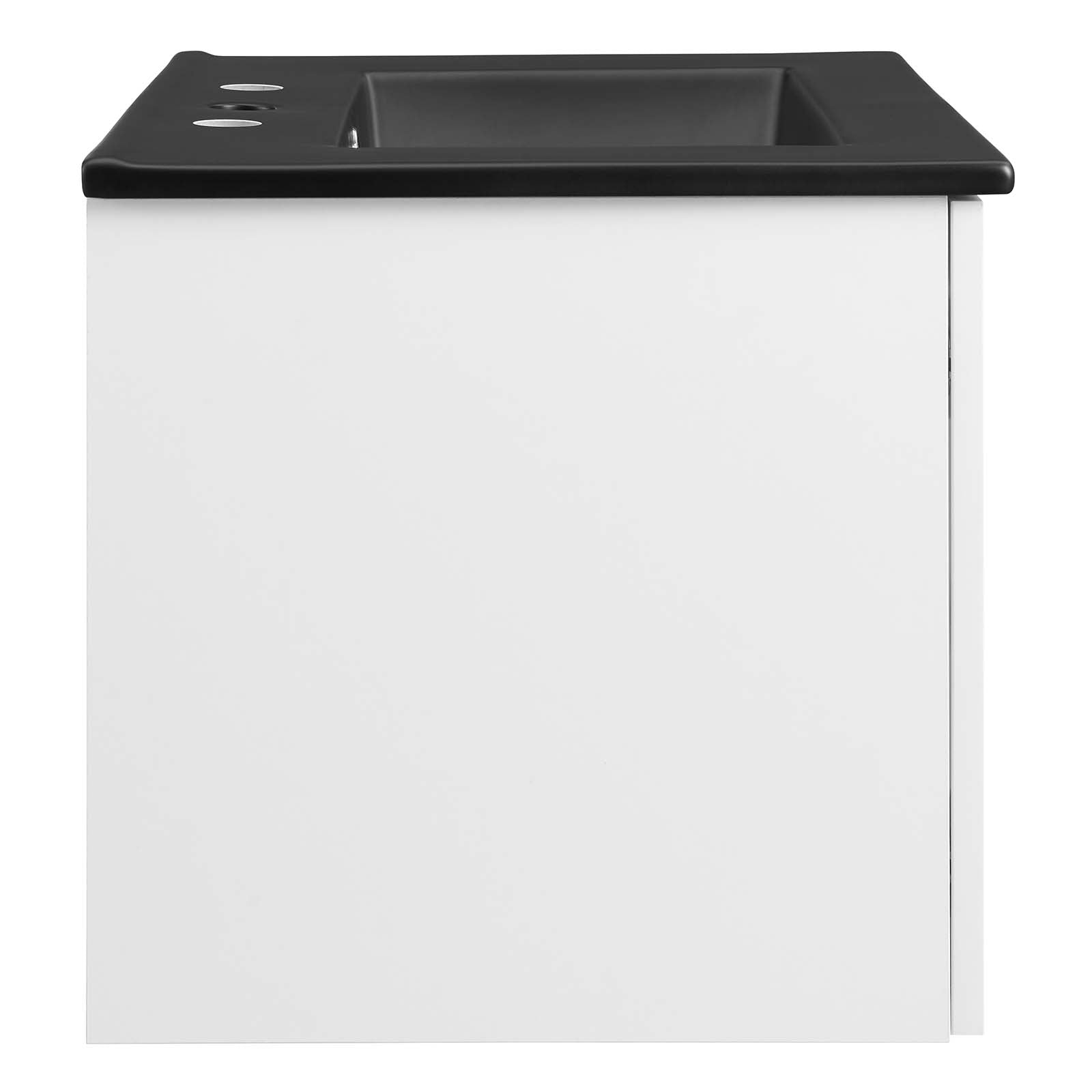 Modway Bathroom Vanity - Maybelle 24" Wall-Mount Bathroom Vanity White Black