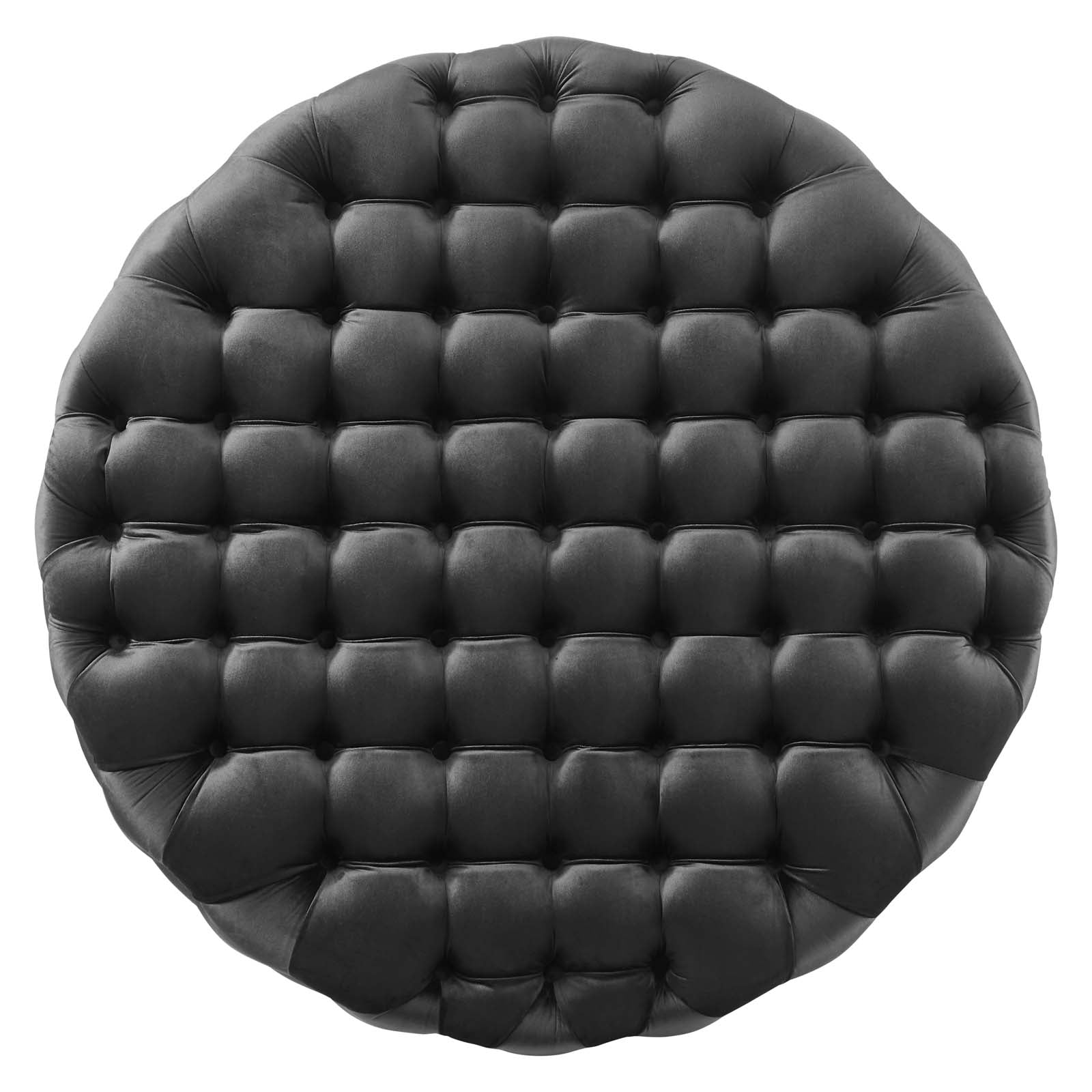 Modway Ottomans & Stools - Amour Tufted Button Large Round Performance Velvet Ottoman Black