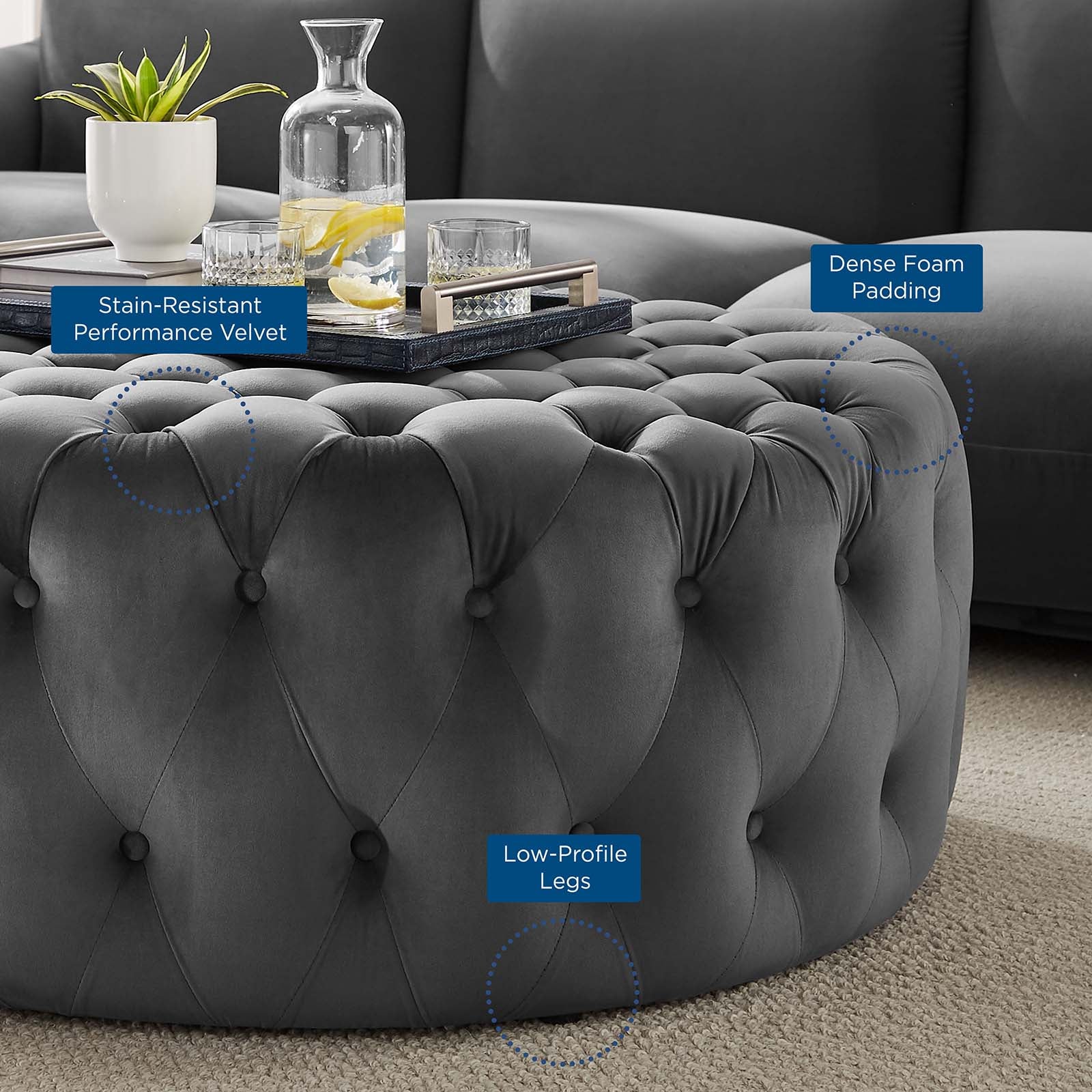 Large deals gray ottoman