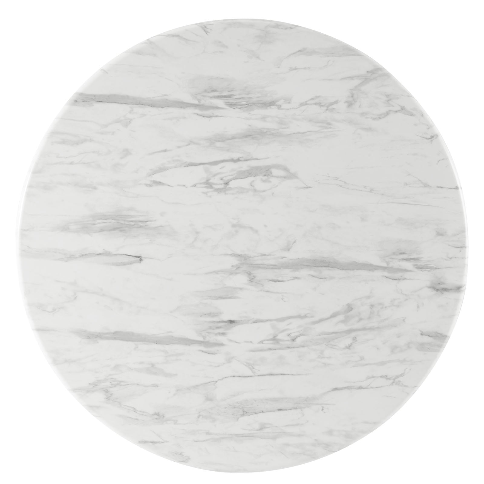 Modway Dining Tables - Gallant 50" Round Performance Artificial Marble Dining Table Black White