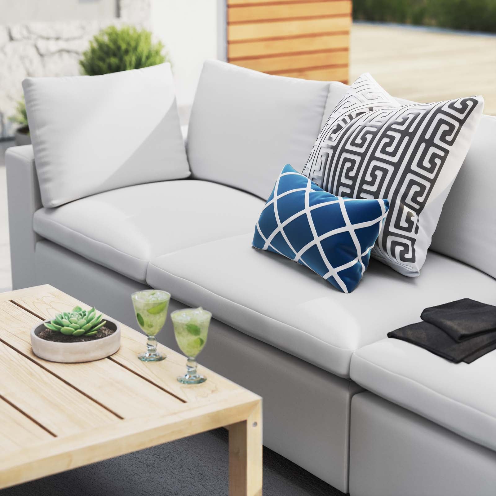 Modway Outdoor Sofas - Commix Sunbrella Outdoor Patio Sofa White