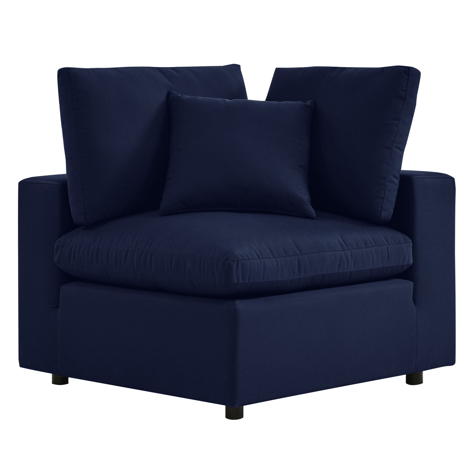 Modway Outdoor Conversation Sets - Commix 5-Piece Sunbrella Outdoor Sectional Sofa Navy