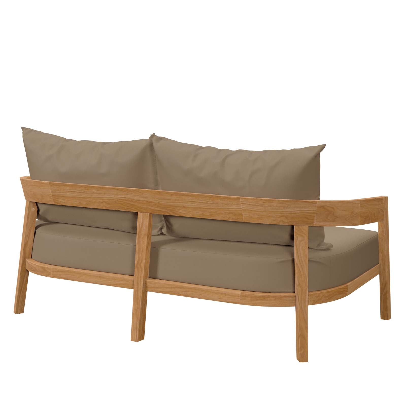 Modway Outdoor Sofas - Brisbane Teak Wood Outdoor Patio Loveseat Natural Light Brown