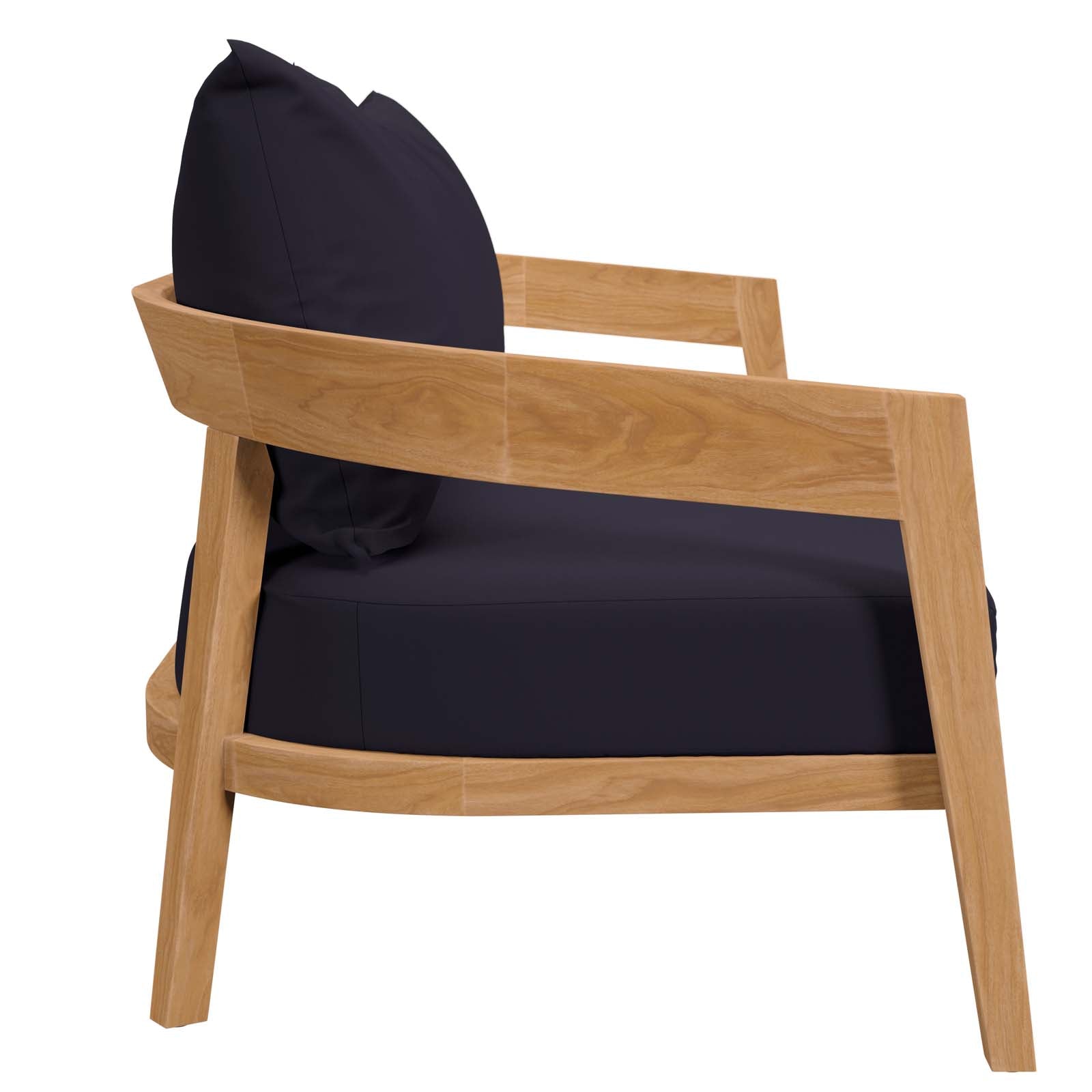 Modway Outdoor Sofas - Brisbane Teak Wood Outdoor Patio Loveseat Natural Navy