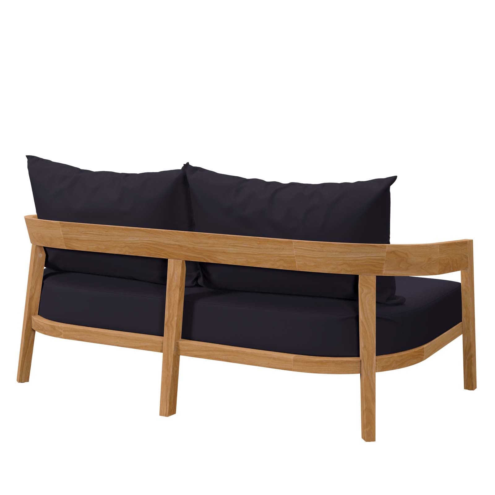 Modway Outdoor Sofas - Brisbane Teak Wood Outdoor Patio Loveseat Natural Navy