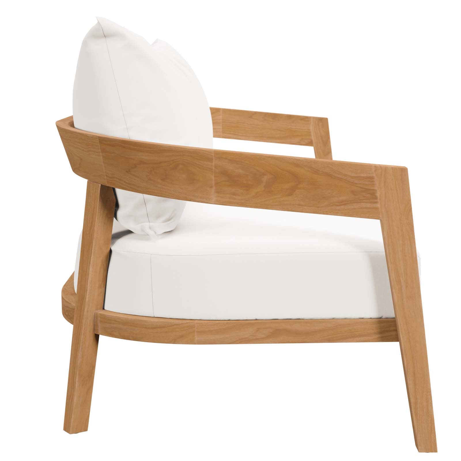 Modway Outdoor Sofas - Brisbane Teak Wood Outdoor Patio Loveseat Natural White