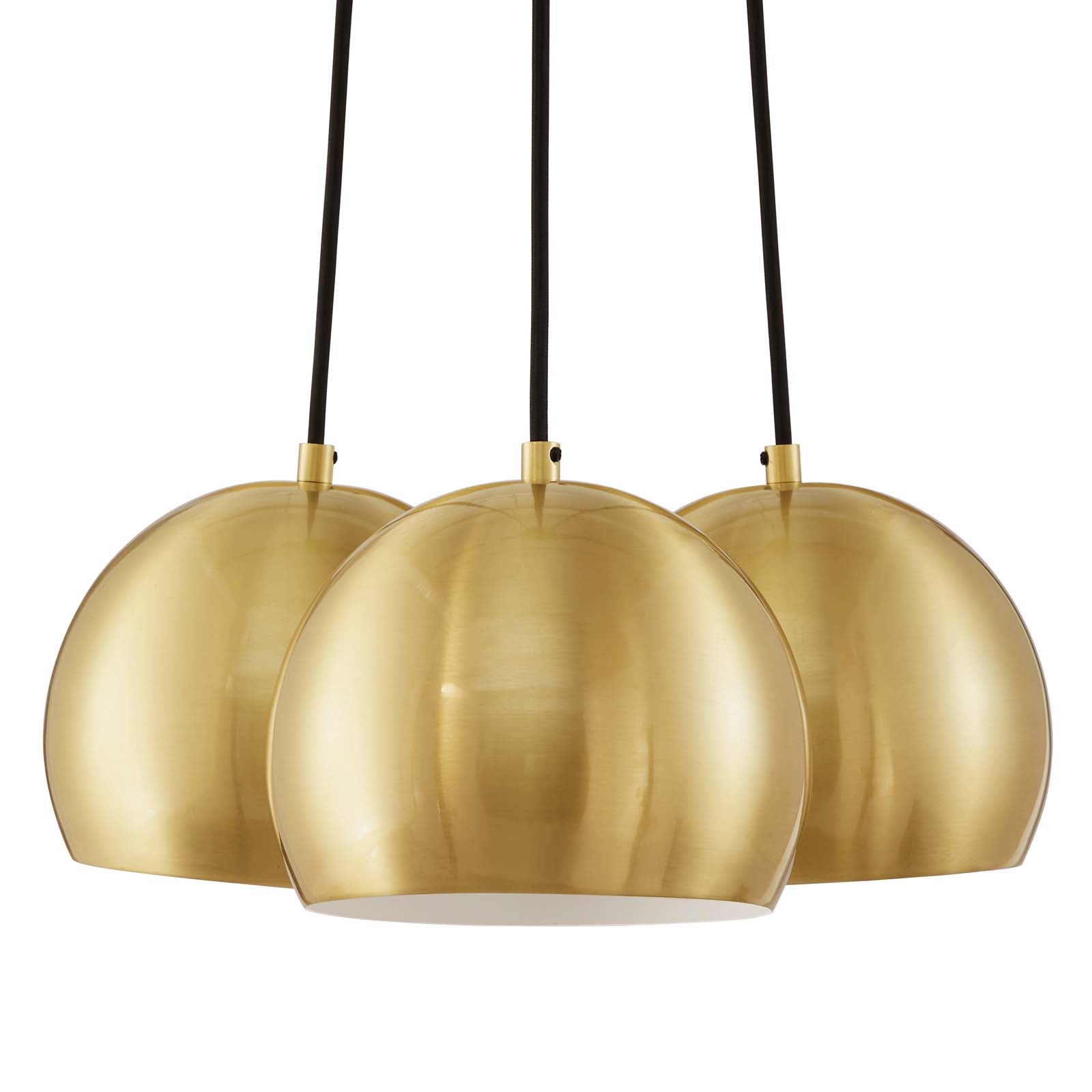 Modway Ceiling Lights - Chalice 3-Light Metal Pendant Satin Brass