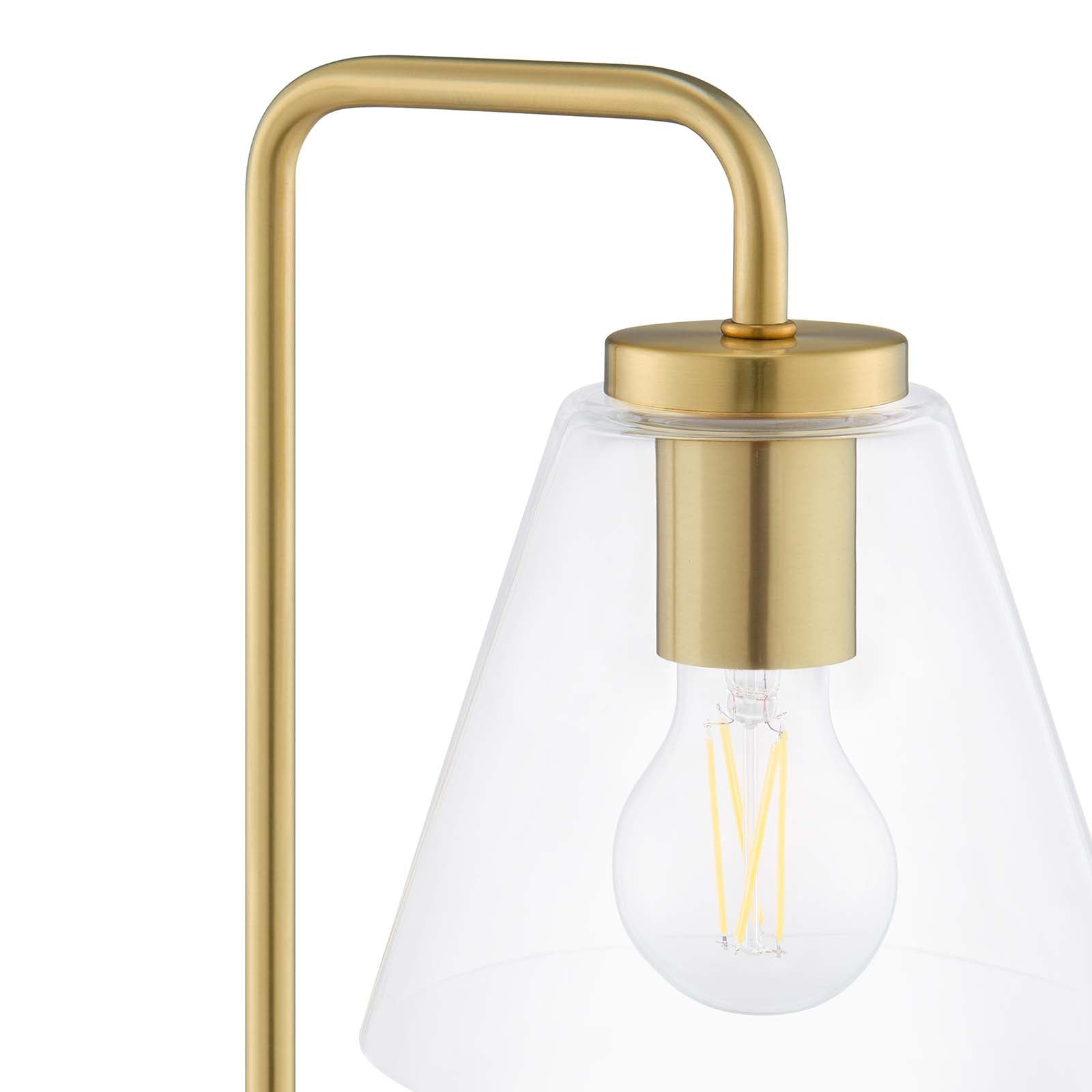 Modway Table Lamps - Element Glass Table Lamp Satin Brass