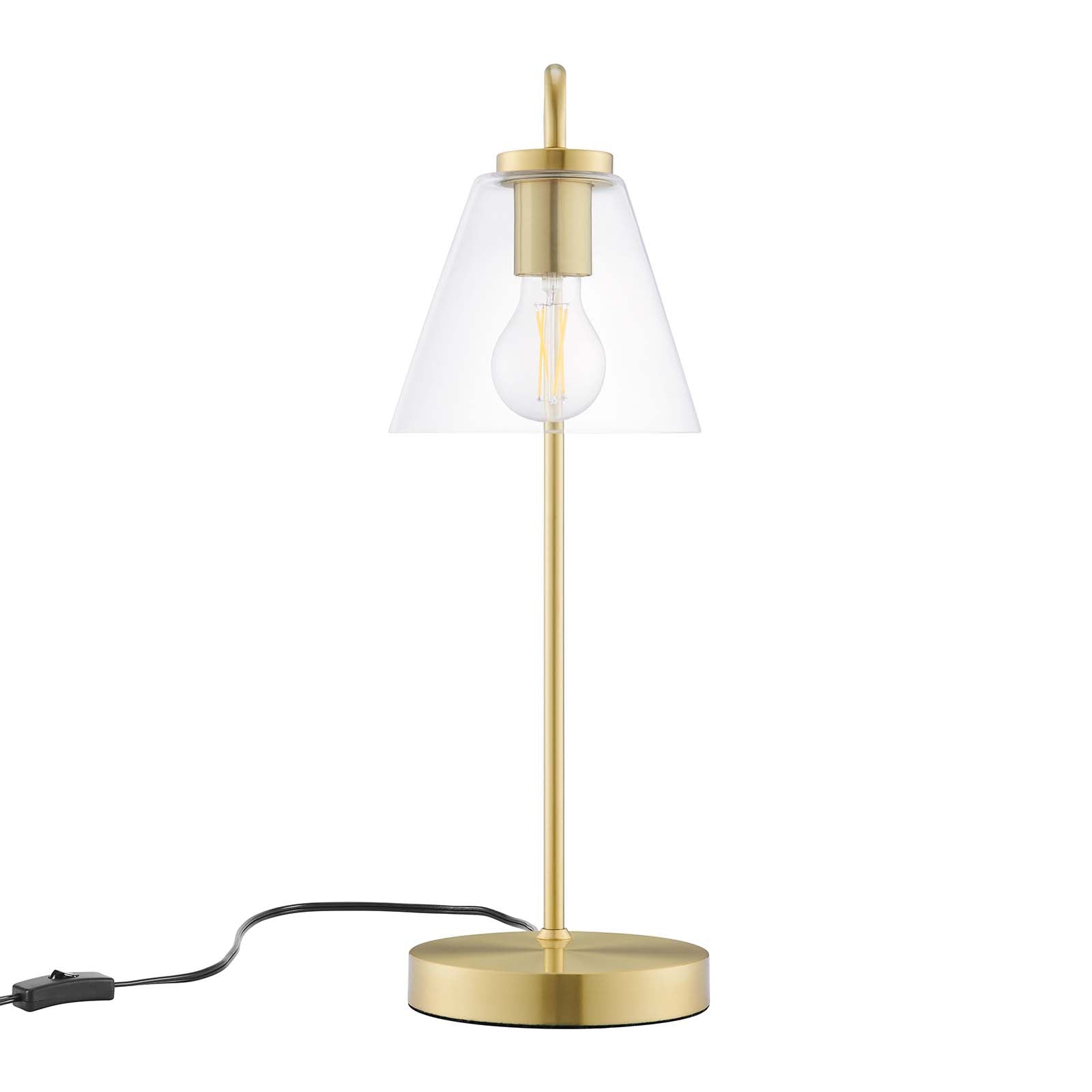 Modway Table Lamps - Element Glass Table Lamp Satin Brass