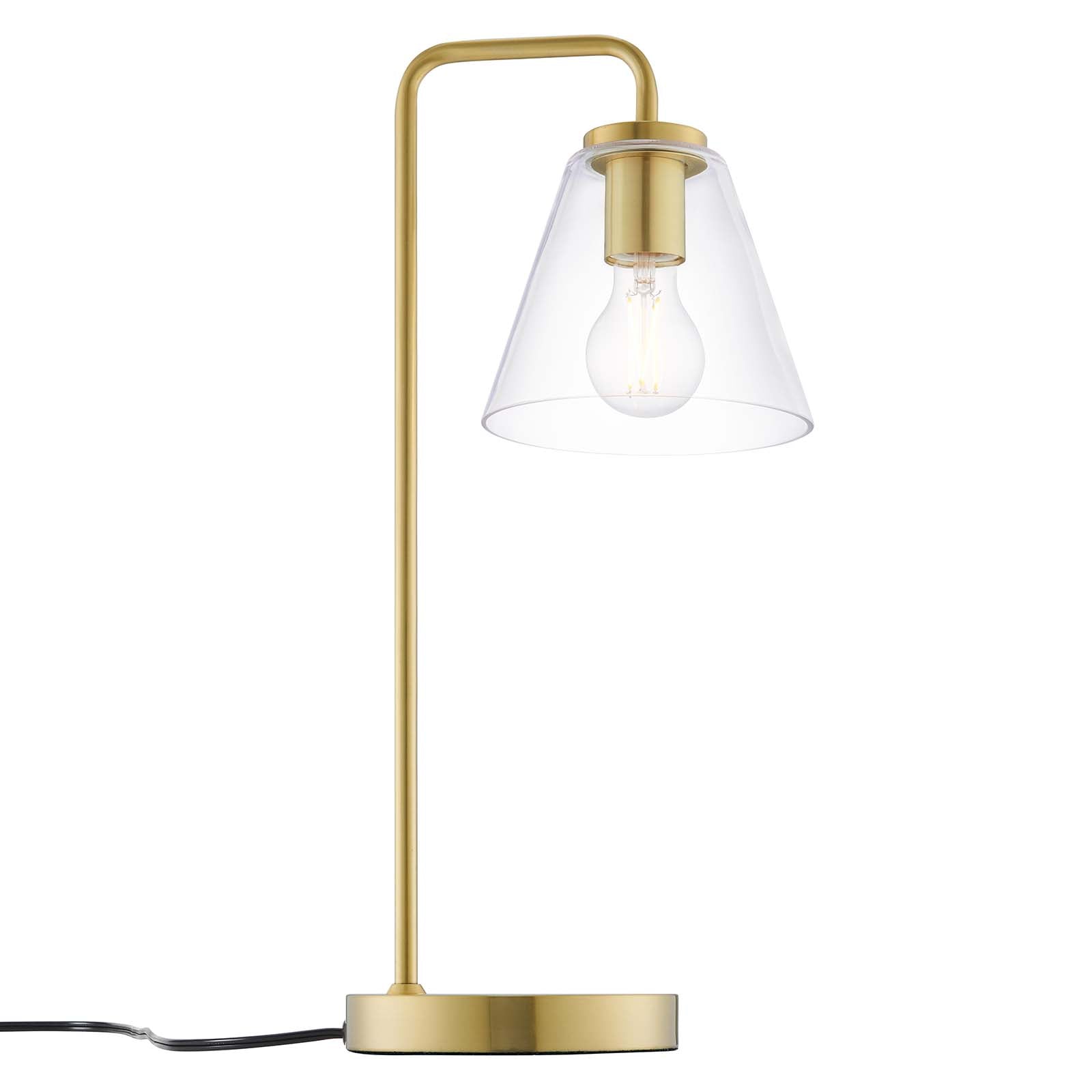 Modway Table Lamps - Element Glass Table Lamp Satin Brass