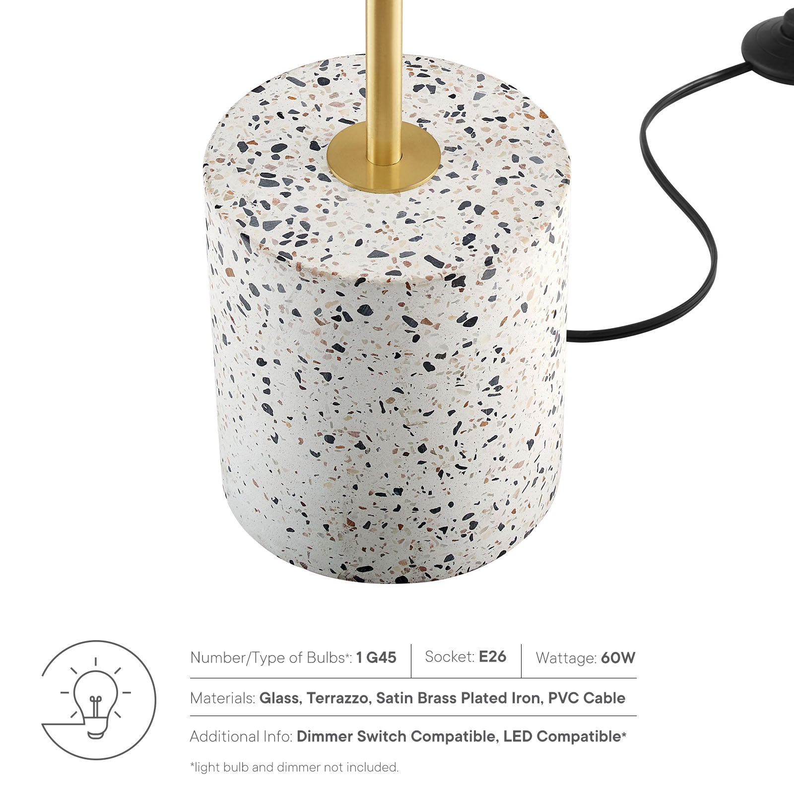 Modway Floor Lamps - Logic Terrazzo Floor LampWhite