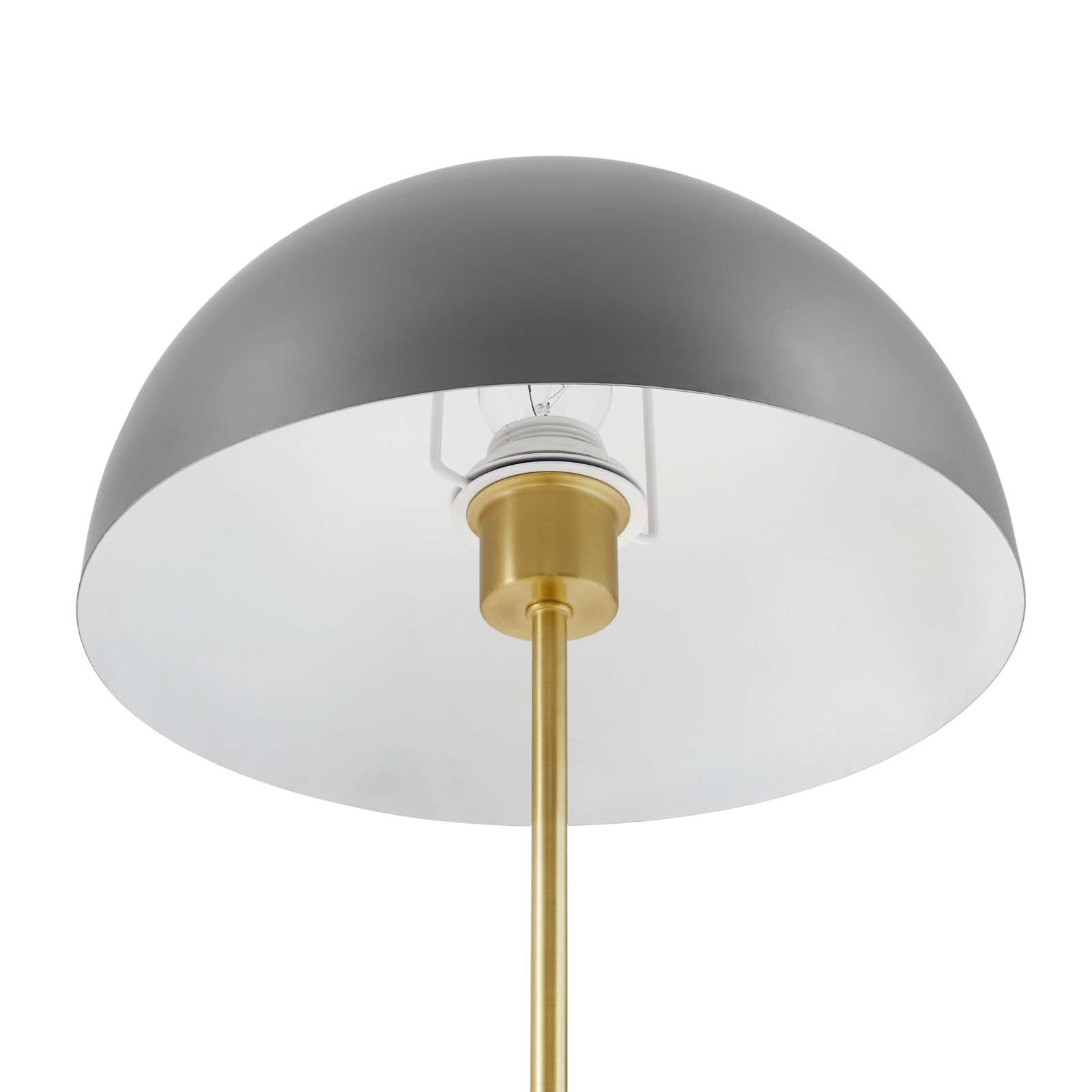 Modway Table Lamps - Ideal Metal Table Lamp Gray Satin Brass