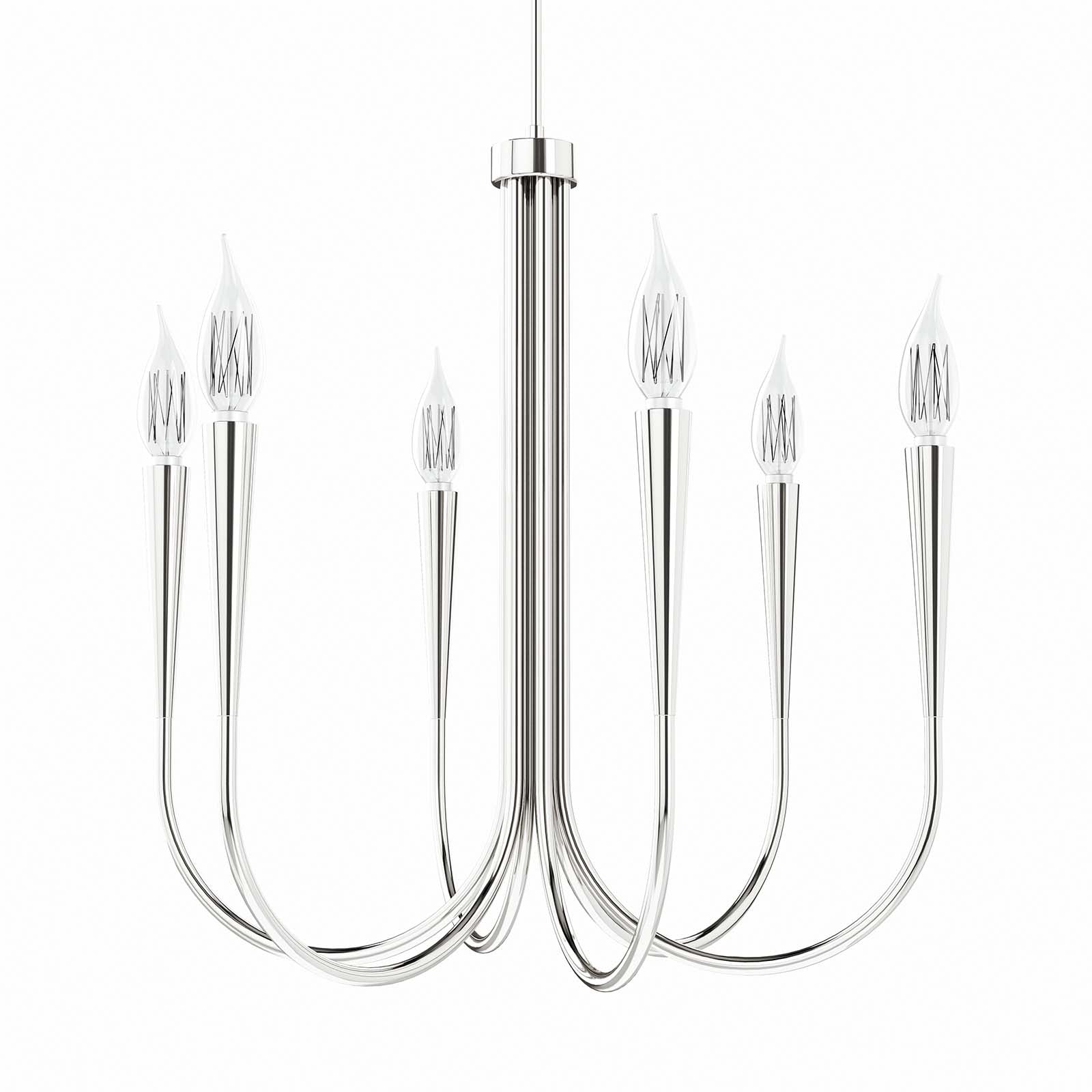 Modway Ceiling Lights - Penrose 6-Light Chandelier Polished Nickel