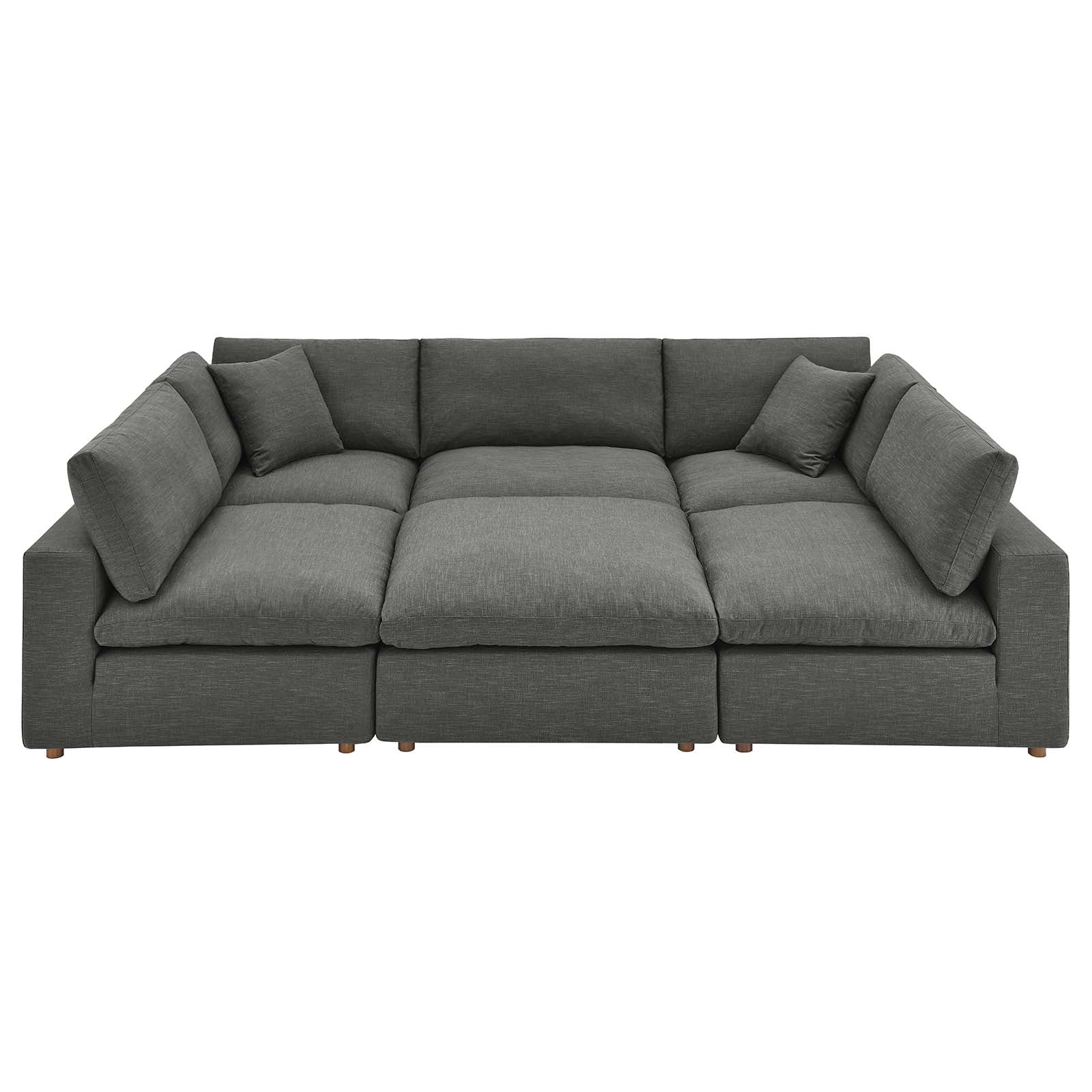 Modway Sectional Sofas - Commix Down Filled Overstuffed 6-Piece Sectional Sofa Gray