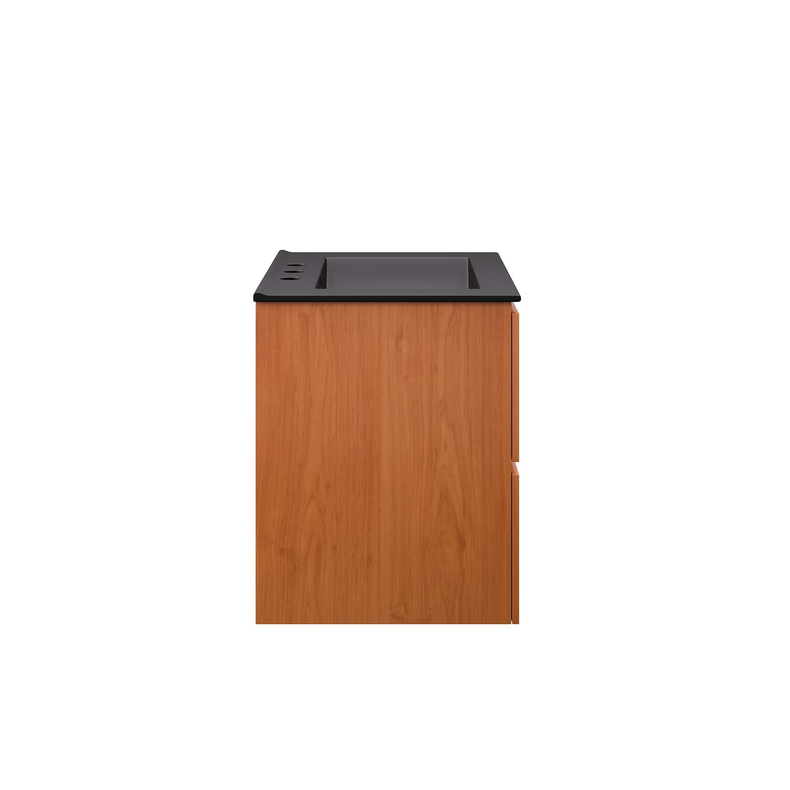 Modway Bathroom Vanity - Scenic 24" Wall-Mount Bathroom Vanity Cherry Black