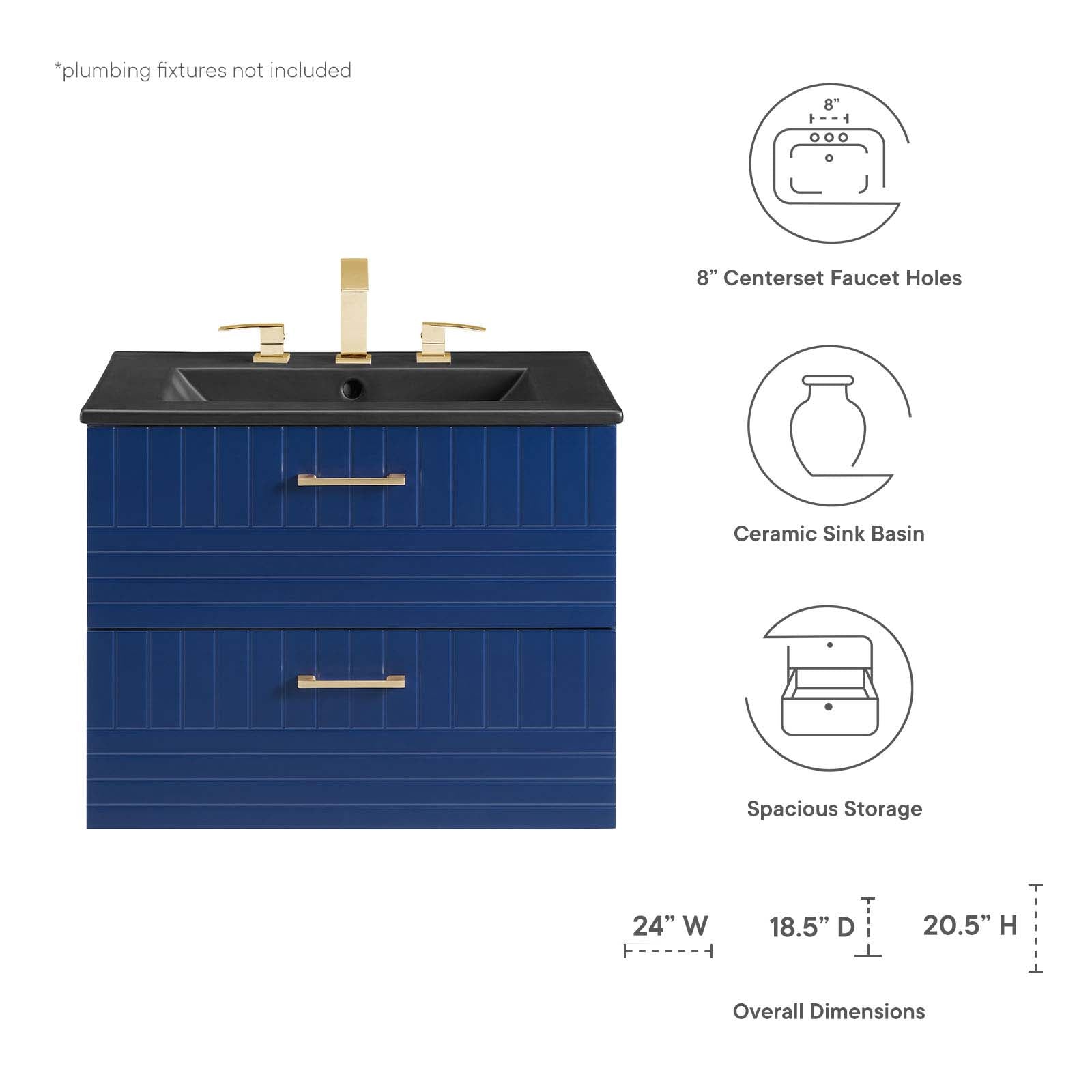 Modway Bathroom Vanity - Daybreak 24" Bathroom Vanity Blue