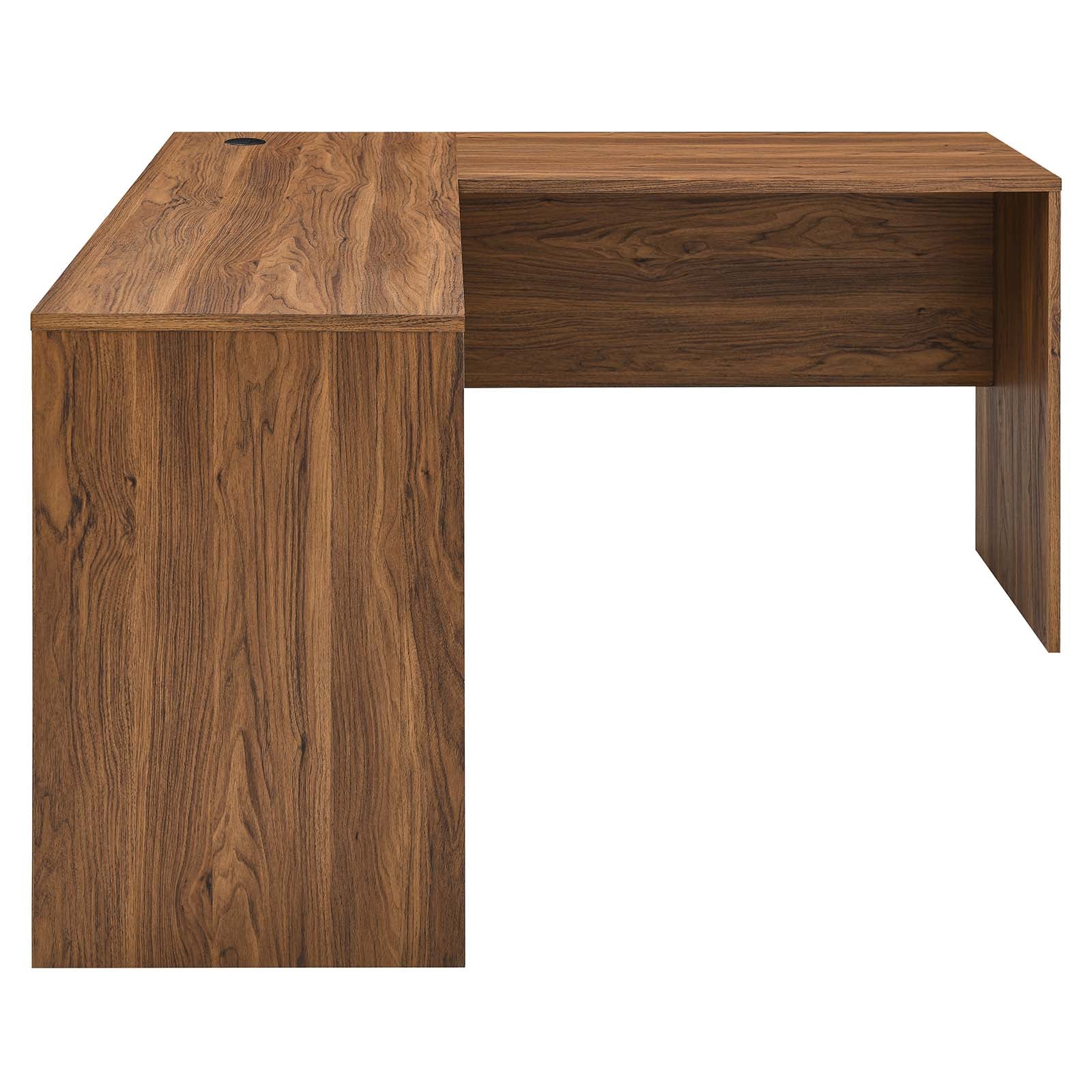 Modway Desks - Transmit Wood Desk And File Cabinet Set Walnut White