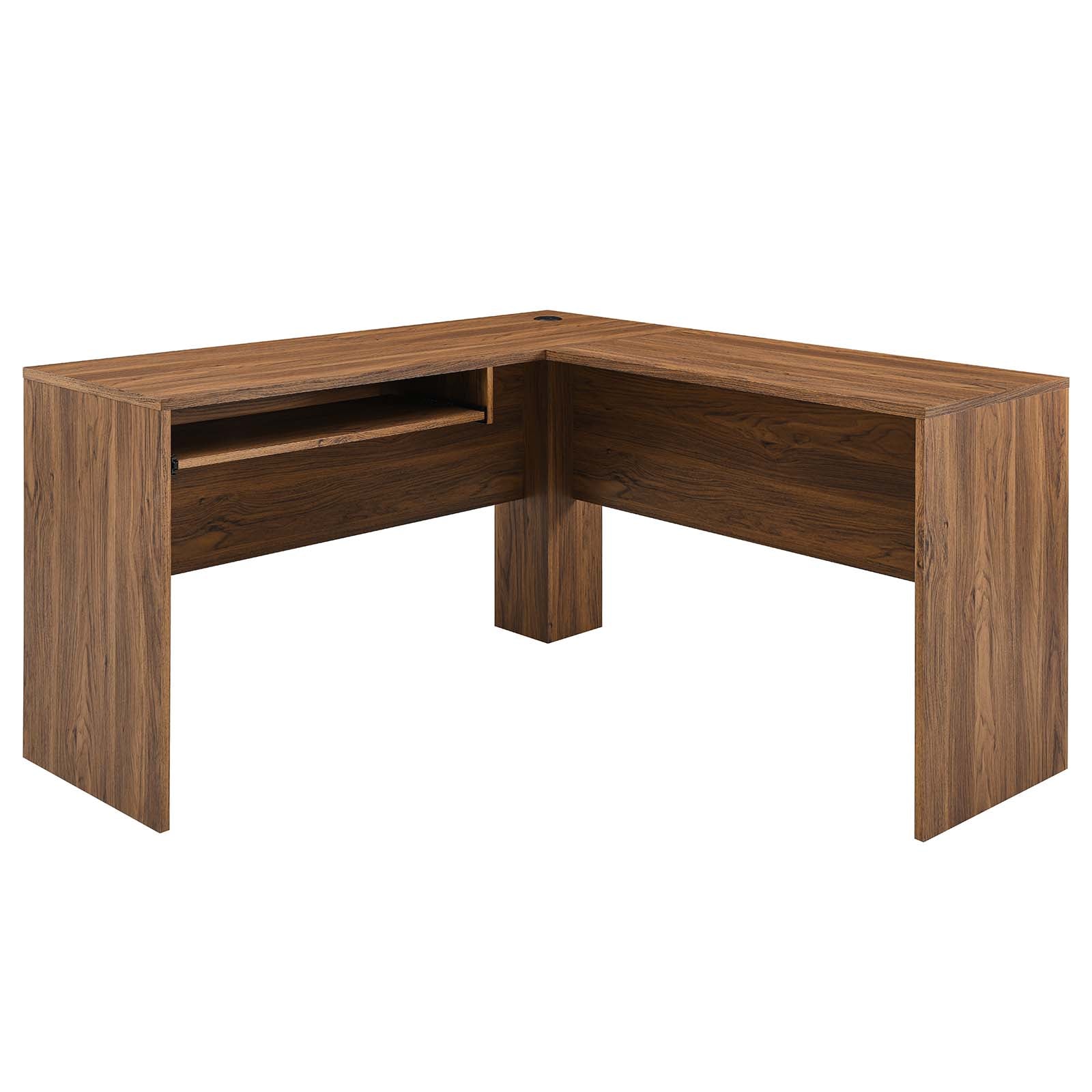 Modway Desks - Transmit Wood Desk And File Cabinet Set Walnut White