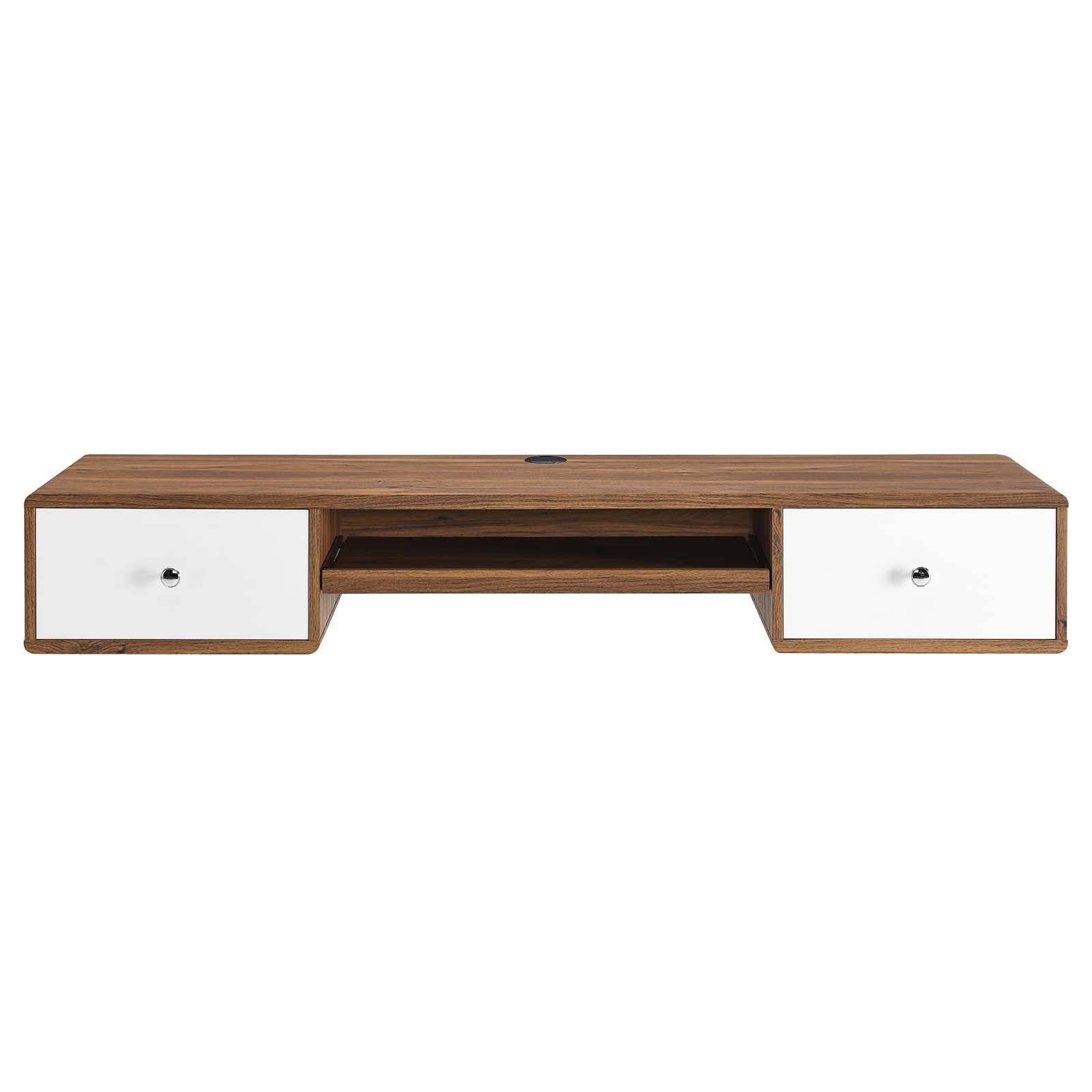 Transmit 47 Wall Mount Corner Walnut Office Desk