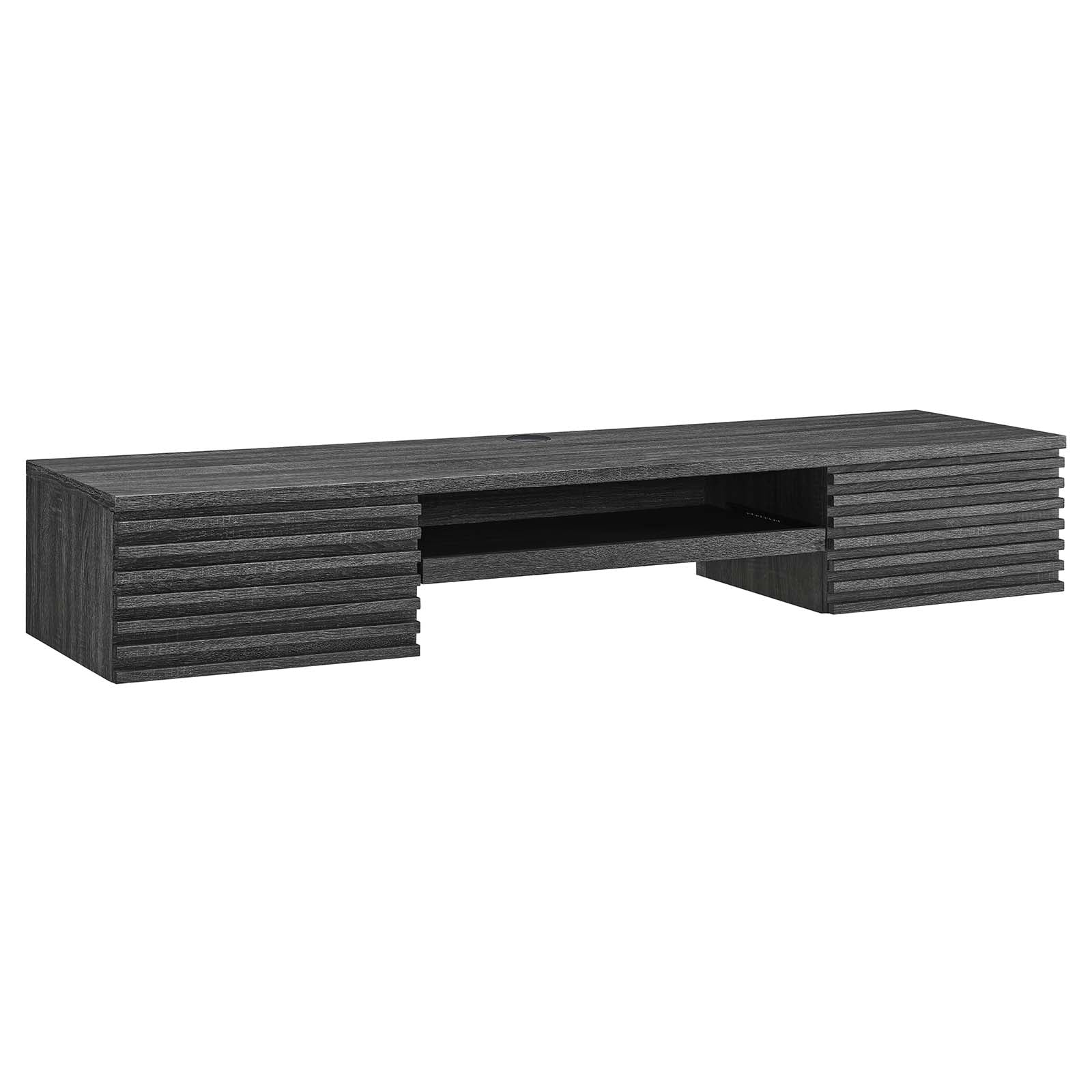 Modway Desks - Render Wall Mount Wood Office Desk Charcoal