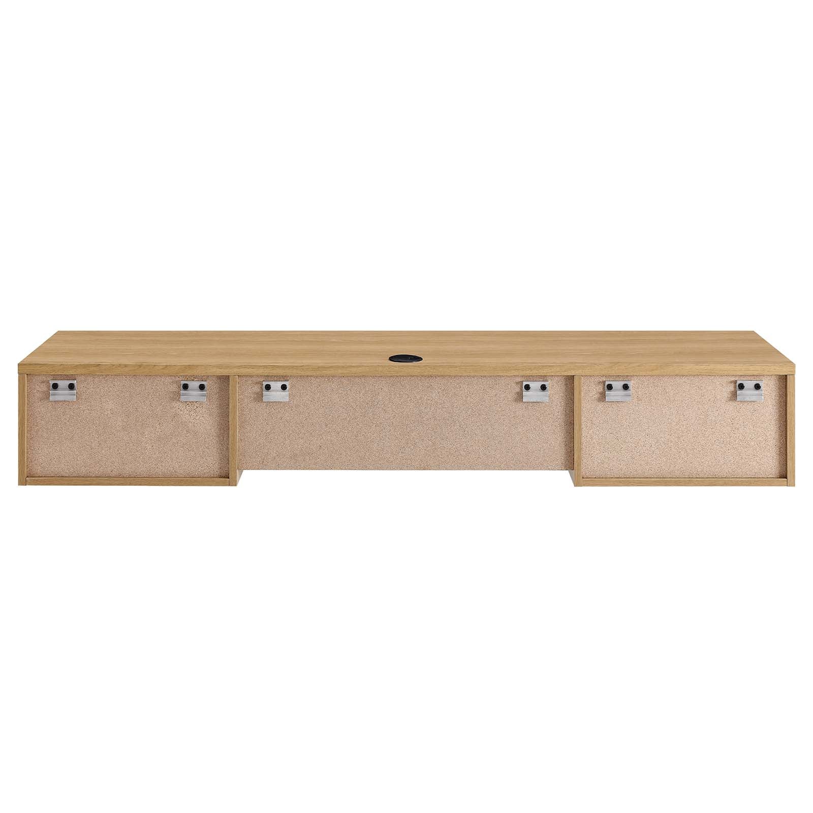 Modway Desks - Render Wall Mount Wood Office Desk Oak