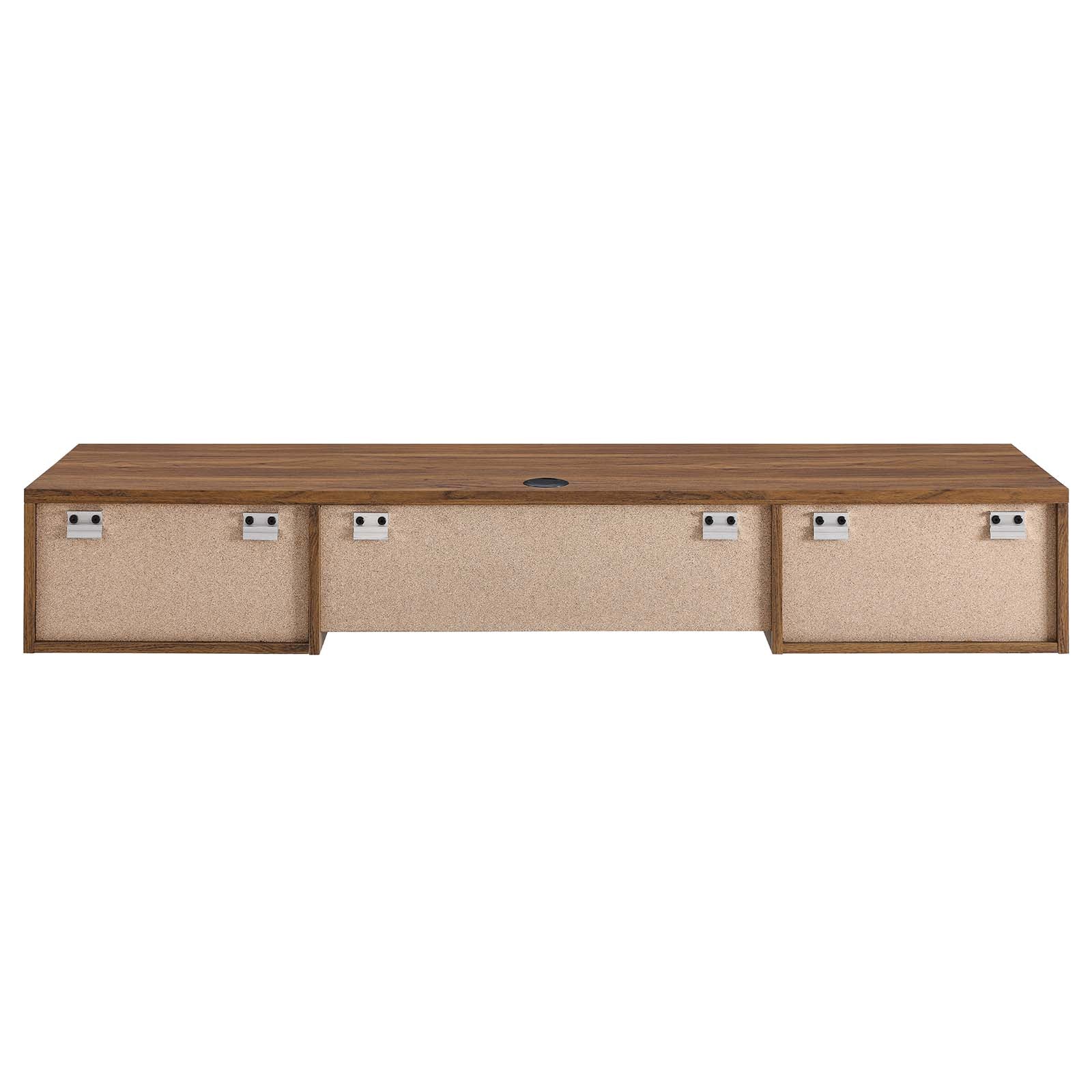 Modway Desks - Render Wall Mount Wood Office Desk Walnut