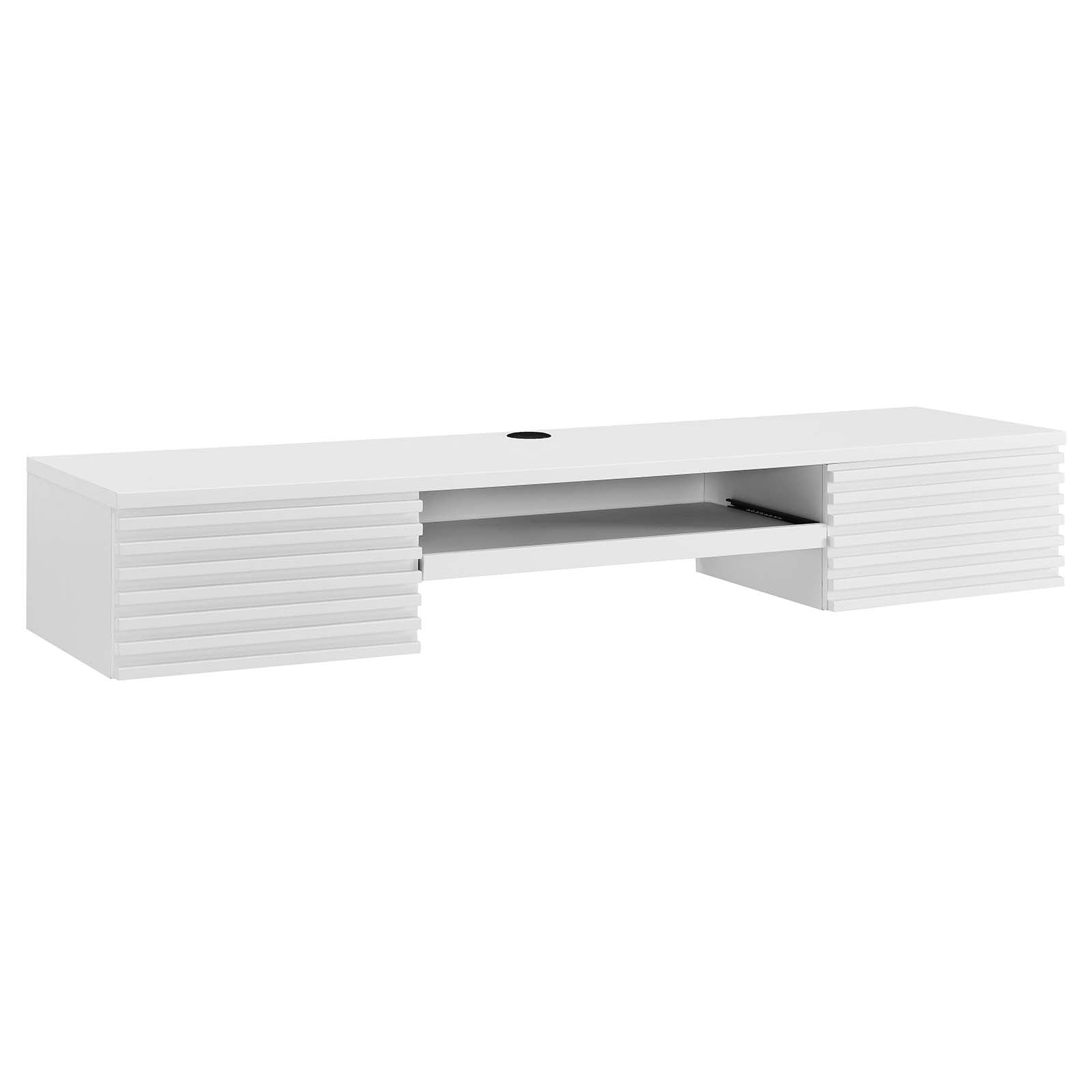 Modway Desks - Render Wall Mount Wood Office Desk White