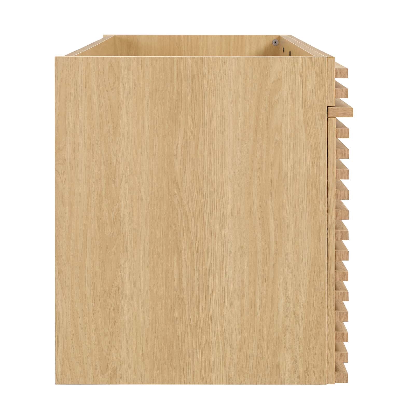 Modway Bathroom Vanity - Render 48" Wall-Mount Bathroom Vanity Cabinet Oak EEI-5866-OAK