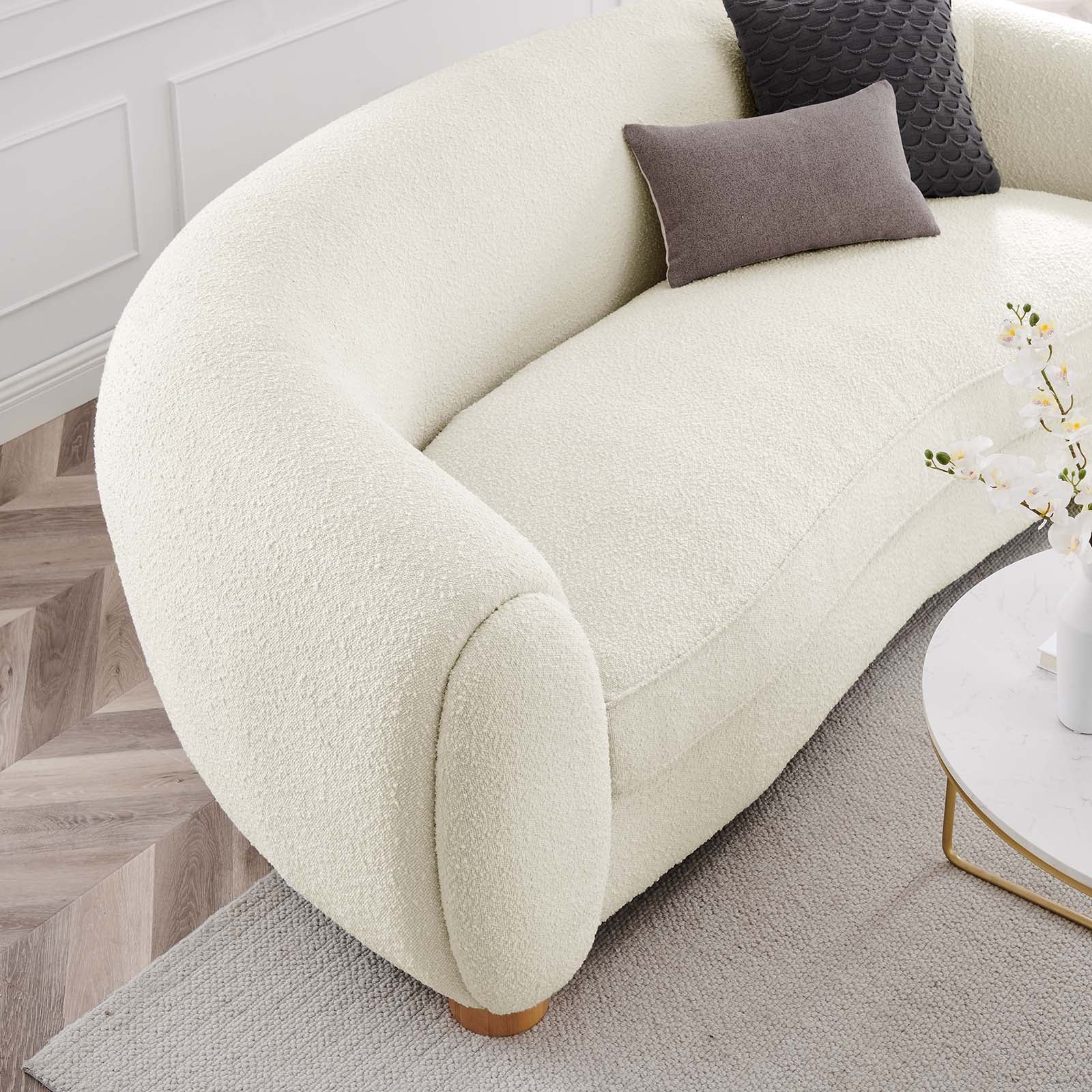 Modway Sofas & Couches - Abundant Boucle Upholstered Fabric Sofa Ivory