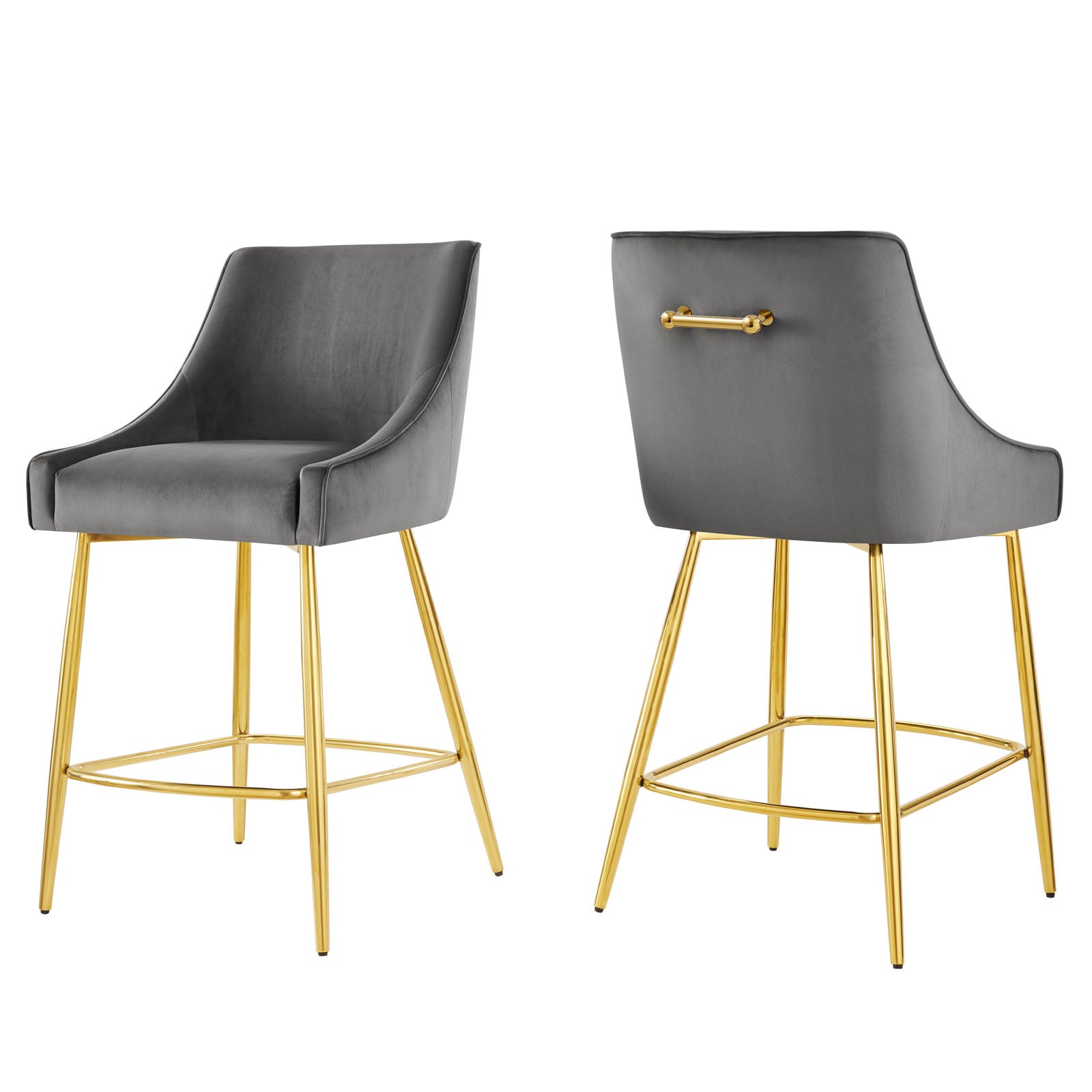 Modway Barstools - Discern Counter Stools - Set Of 2 Gray