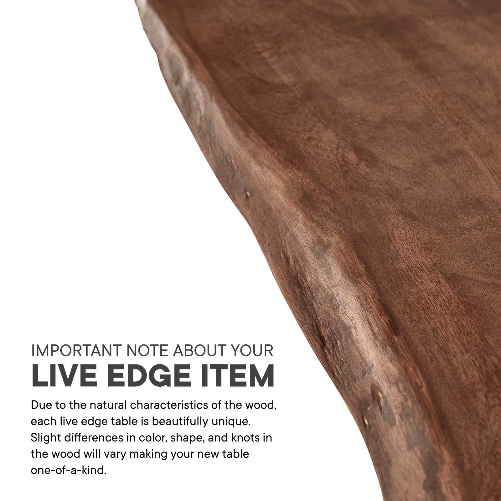 Modway Dining Tables - Viggo 74" Live Edge Acacia Wood Dining Table Black Walnut