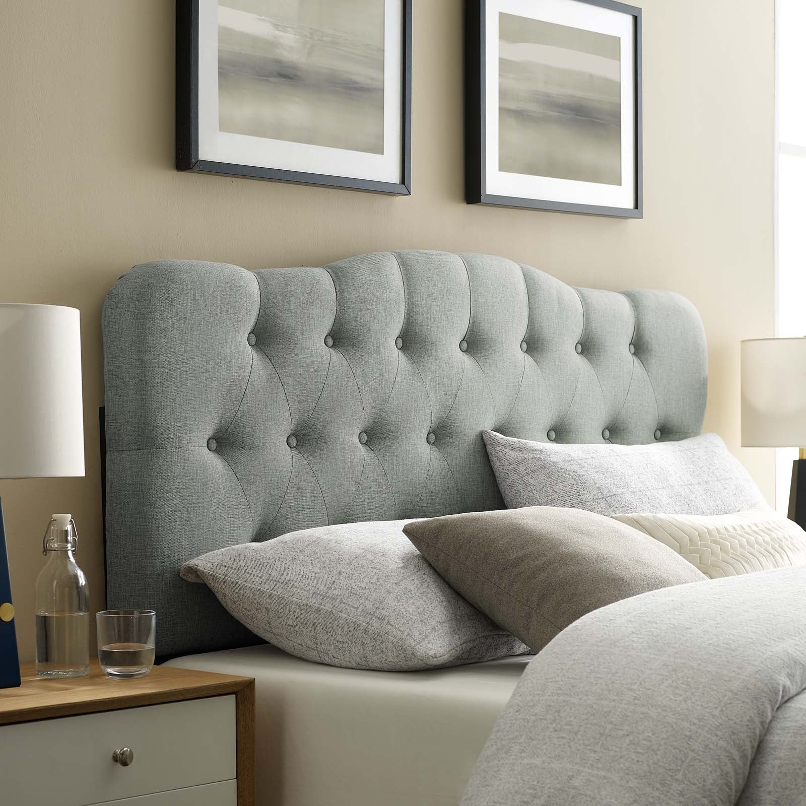 Modway Headboards - Annabel Full Upholstered Fabric Headboard Gray