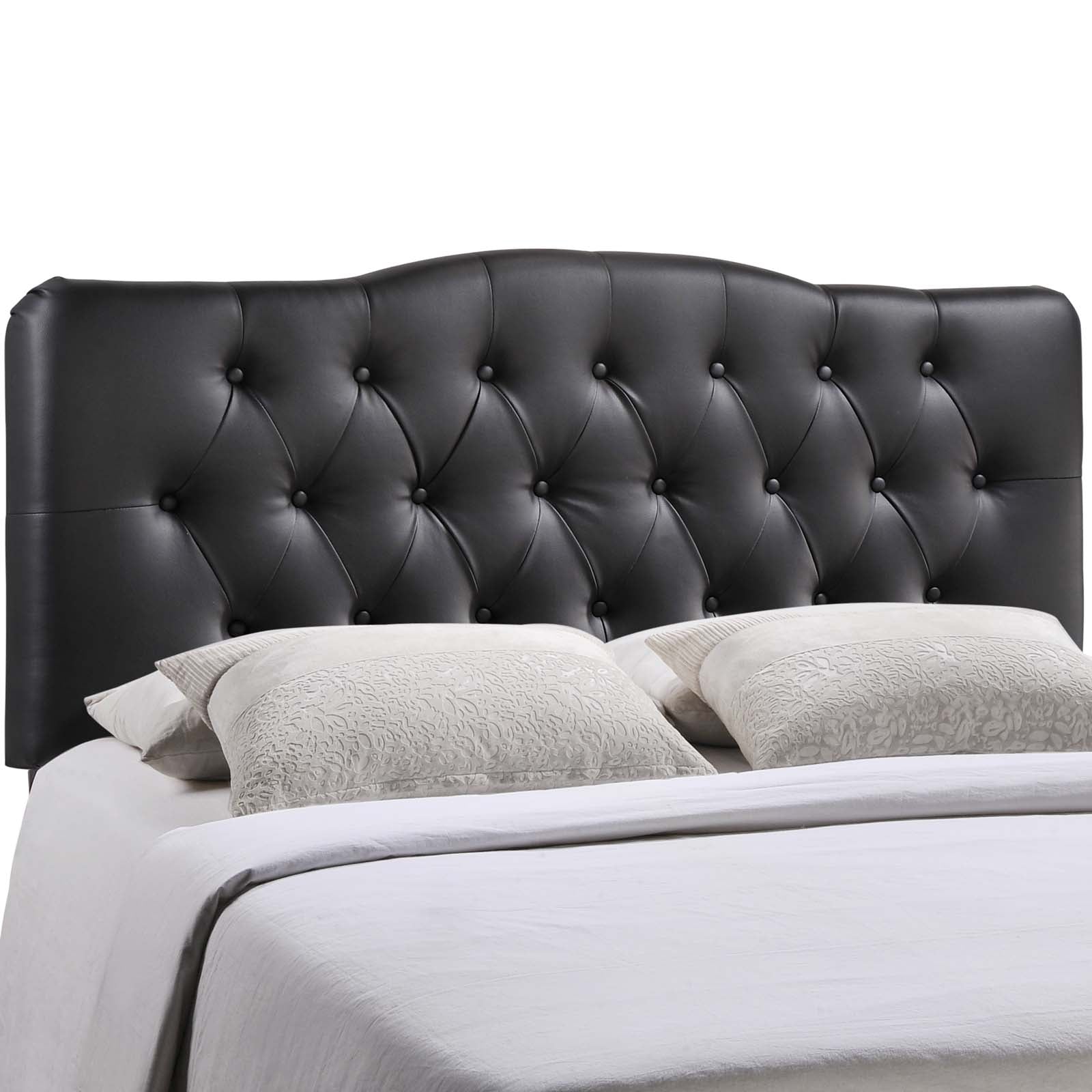 Modway Headboards - Annabel King Upholstered Vinyl Headboard Black