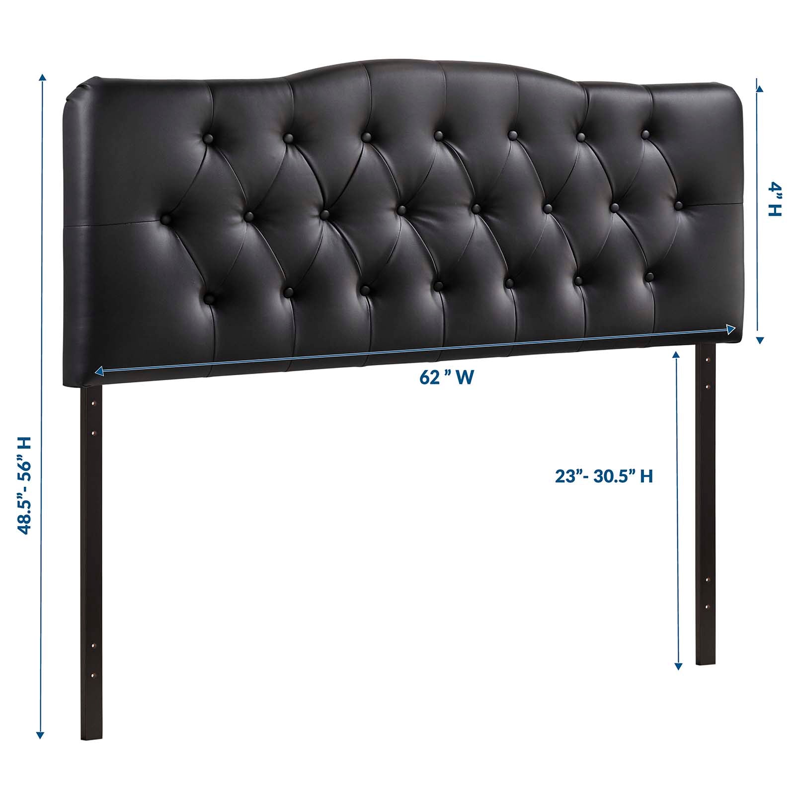 Modway Headboards - Annabel King Upholstered Vinyl Headboard Black