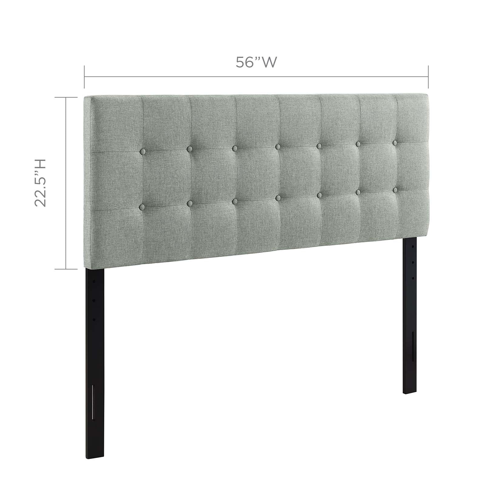 Modway Headboards - Emily Full Upholstered Fabric Headboard Gray