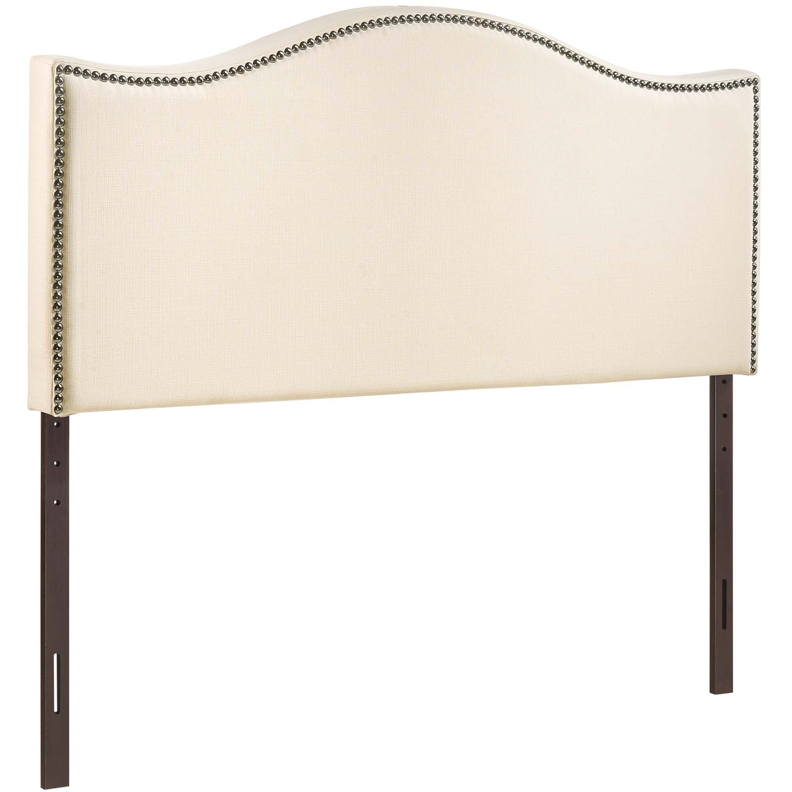 Modway Headboards - Curl Queen Nailhead Upholstered Headboard Ivory