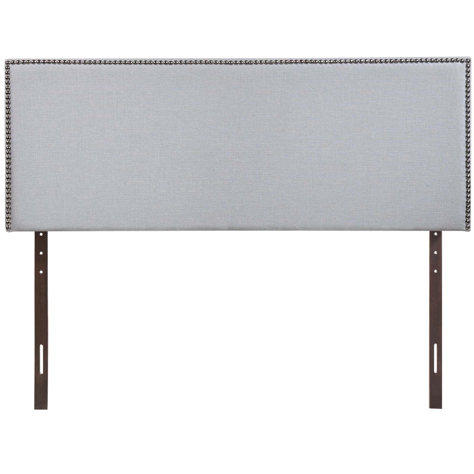 Modway Headboards - Region Nailhead Queen Upholstered Headboard Sky Gray