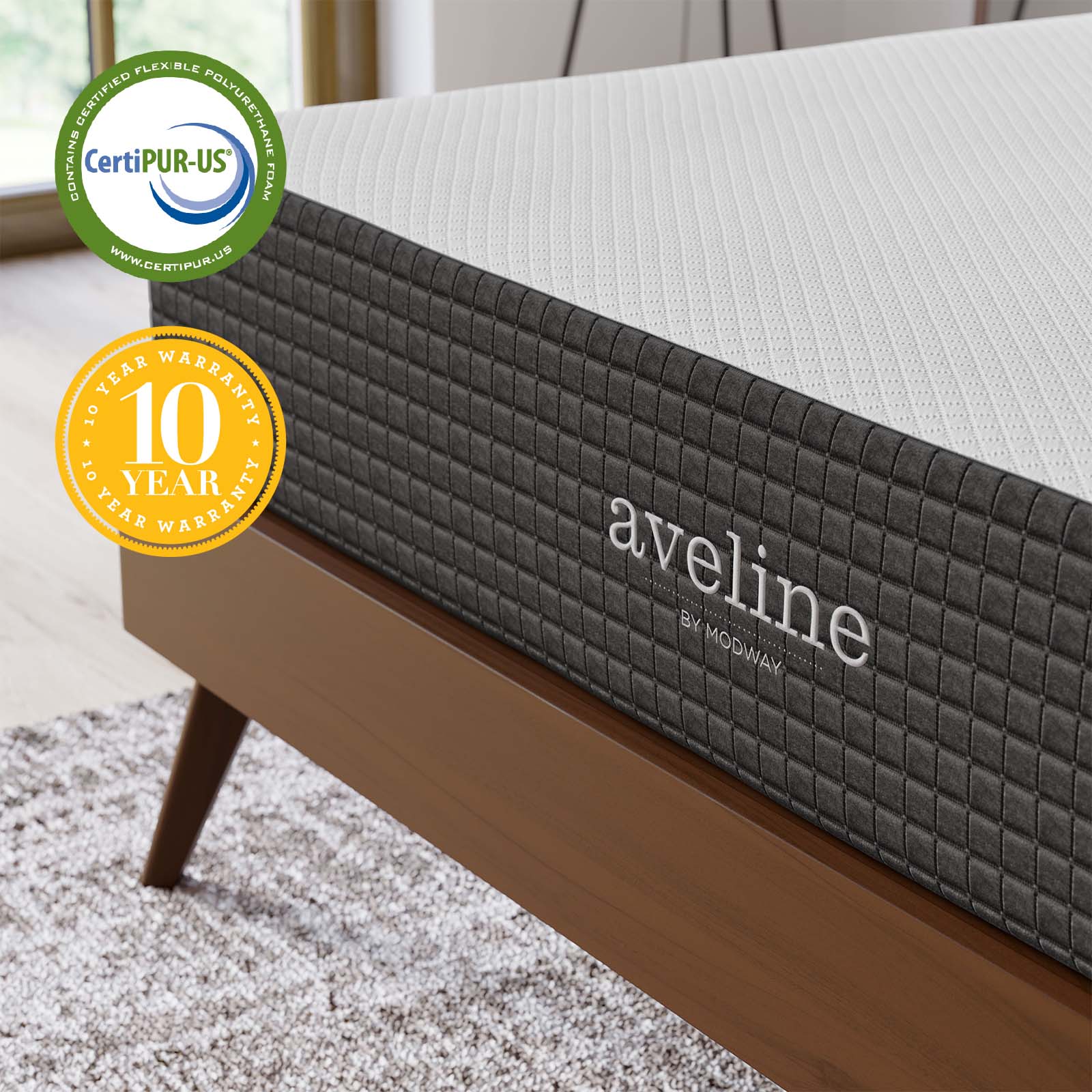 Modway Mattresses - Aveline 10" Queen Mattress White