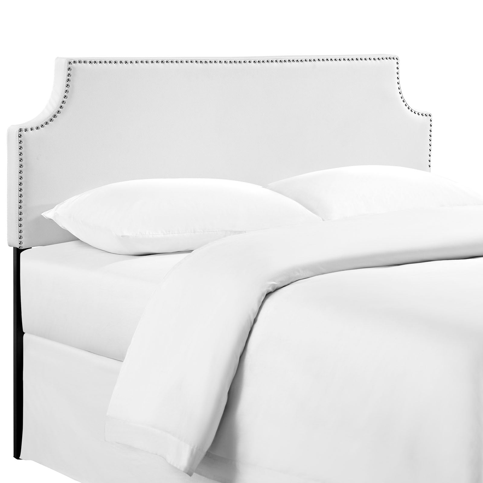 Modway Headboards - Laura Queen Upholstered Vinyl Headboard White