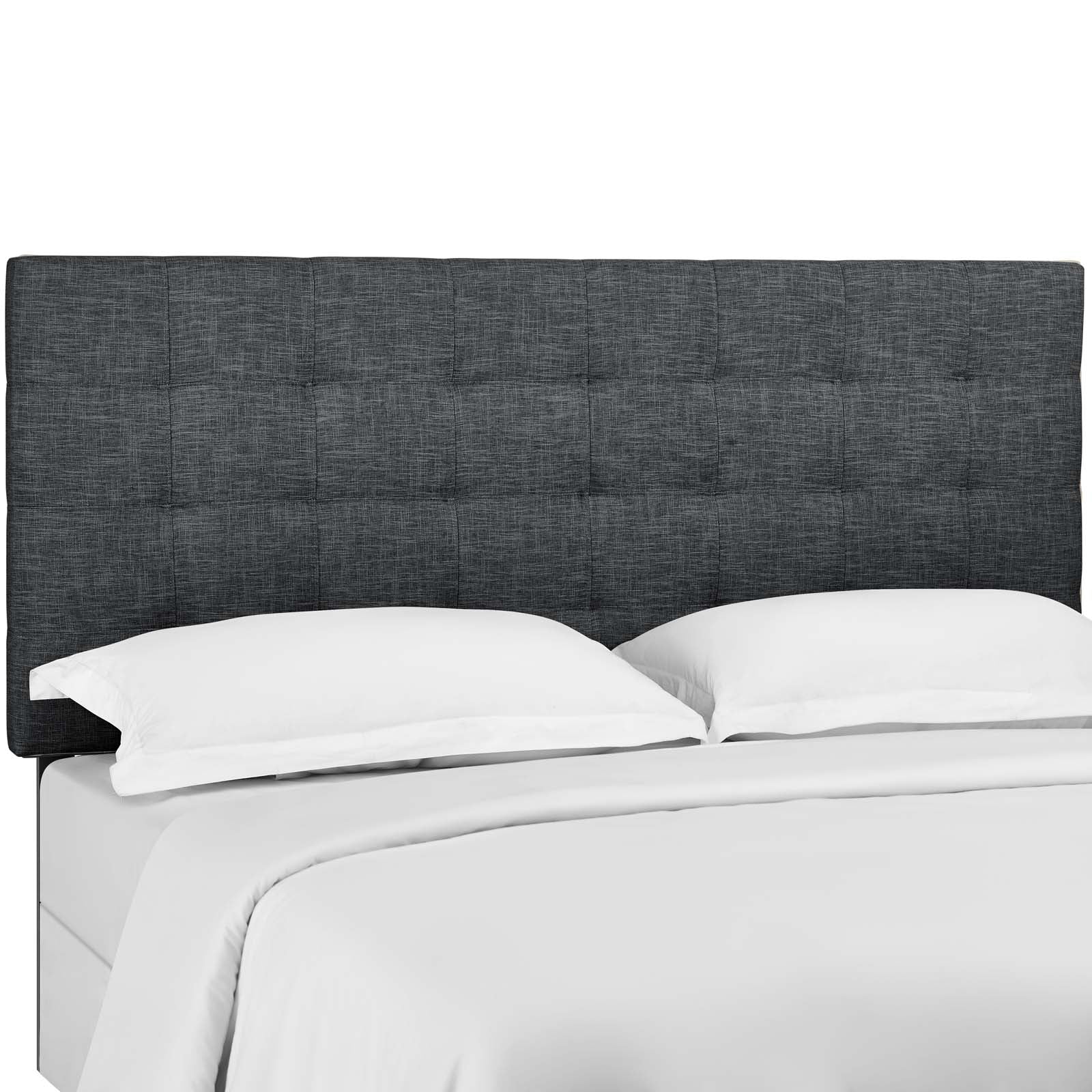 Modway Headboards - Paisley Tufted Twin Upholstered Linen Fabric Headboard Gray