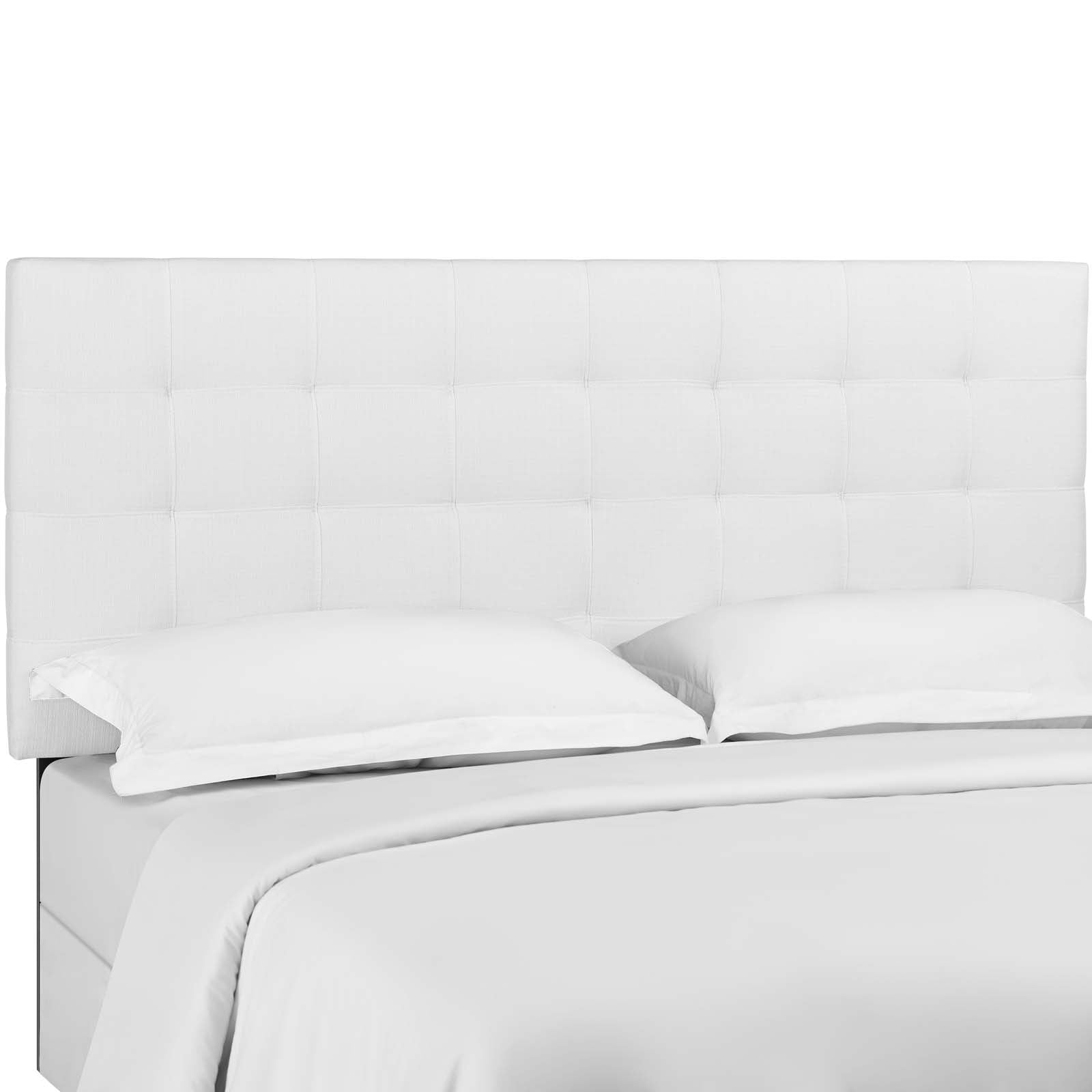 Modway Headboards - Paisley Tufted Full / Queen Upholstered Linen Fabric Headboard White