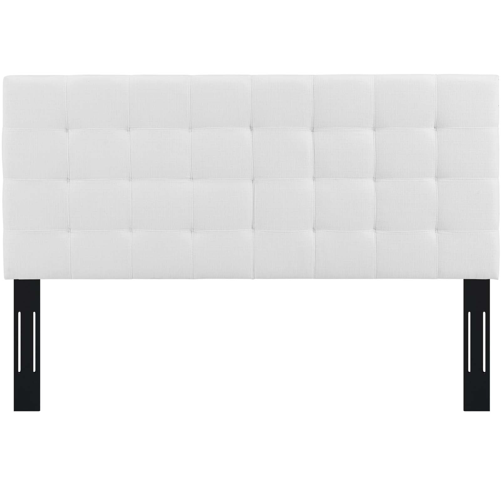 Modway Headboards - Paisley Tufted Full / Queen Upholstered Linen Fabric Headboard White