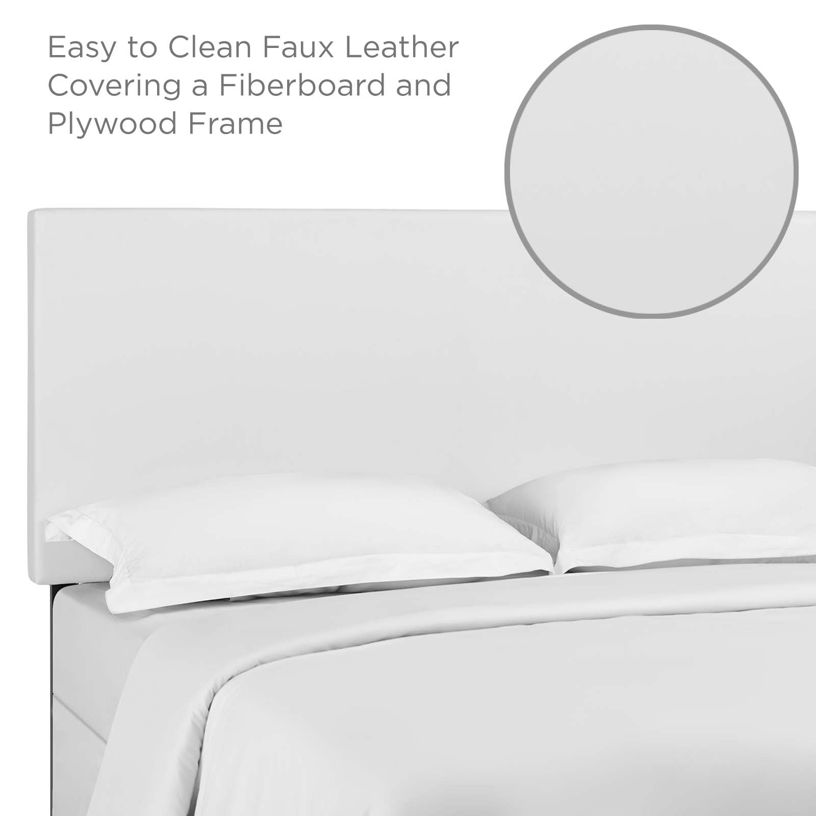 Modway Headboards - Taylor Full / Queen Upholstered Faux Leather Headboard White