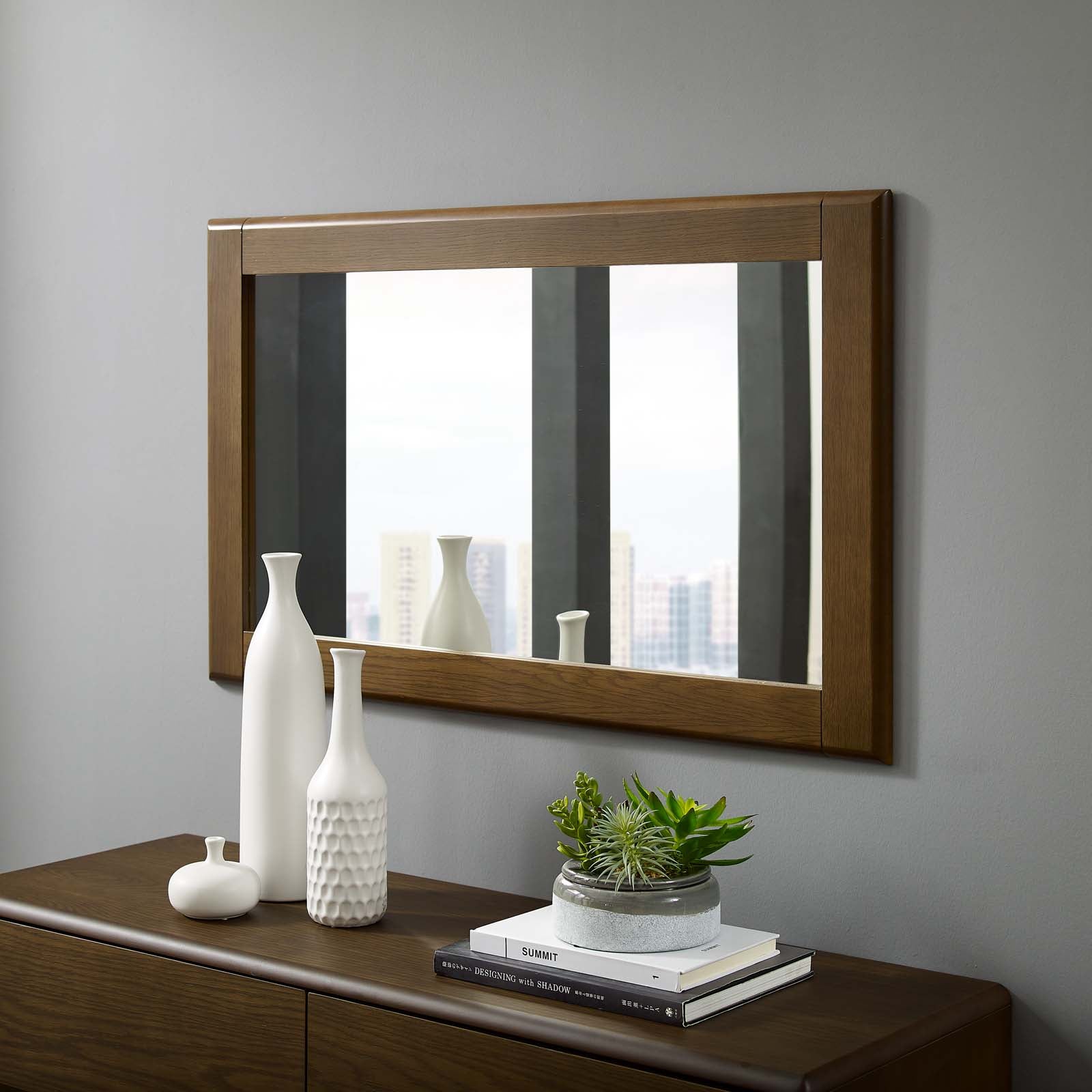 Modway Mirrors - Talwyn Wood Frame Mirror Chestnut