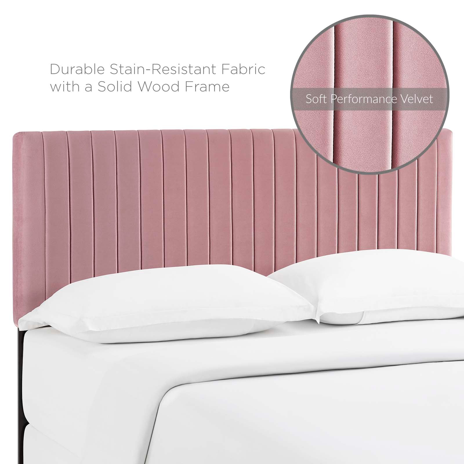 Modway Headboards - Keira King/California King Performance Velvet Headboard Dusty Rose