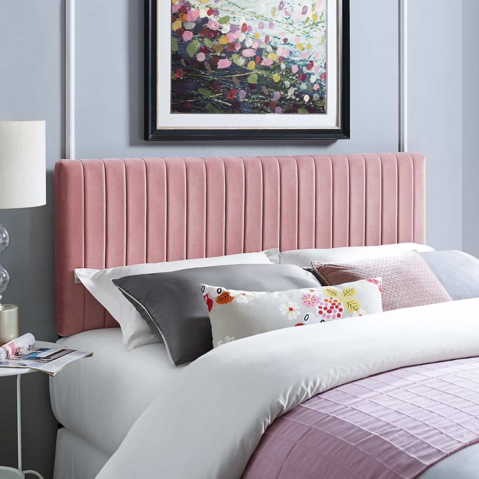 Modway Headboards - Keira King/California King Performance Velvet Headboard Dusty Rose