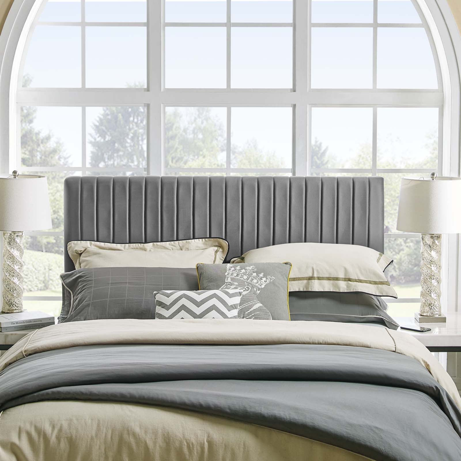 Modway Headboards - Keira King/California King Performance Velvet Headboard Gray