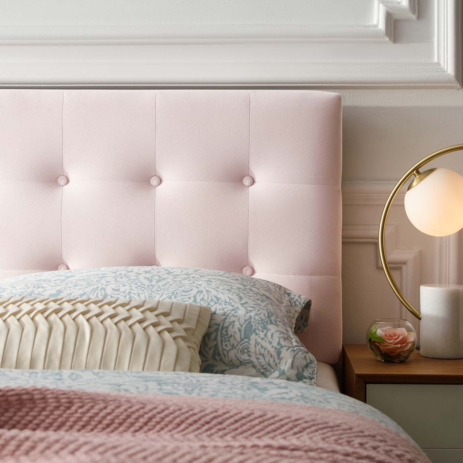 Modway Headboards - Emily Queen Biscuit Tufted Performance Velvet Headboard Pink