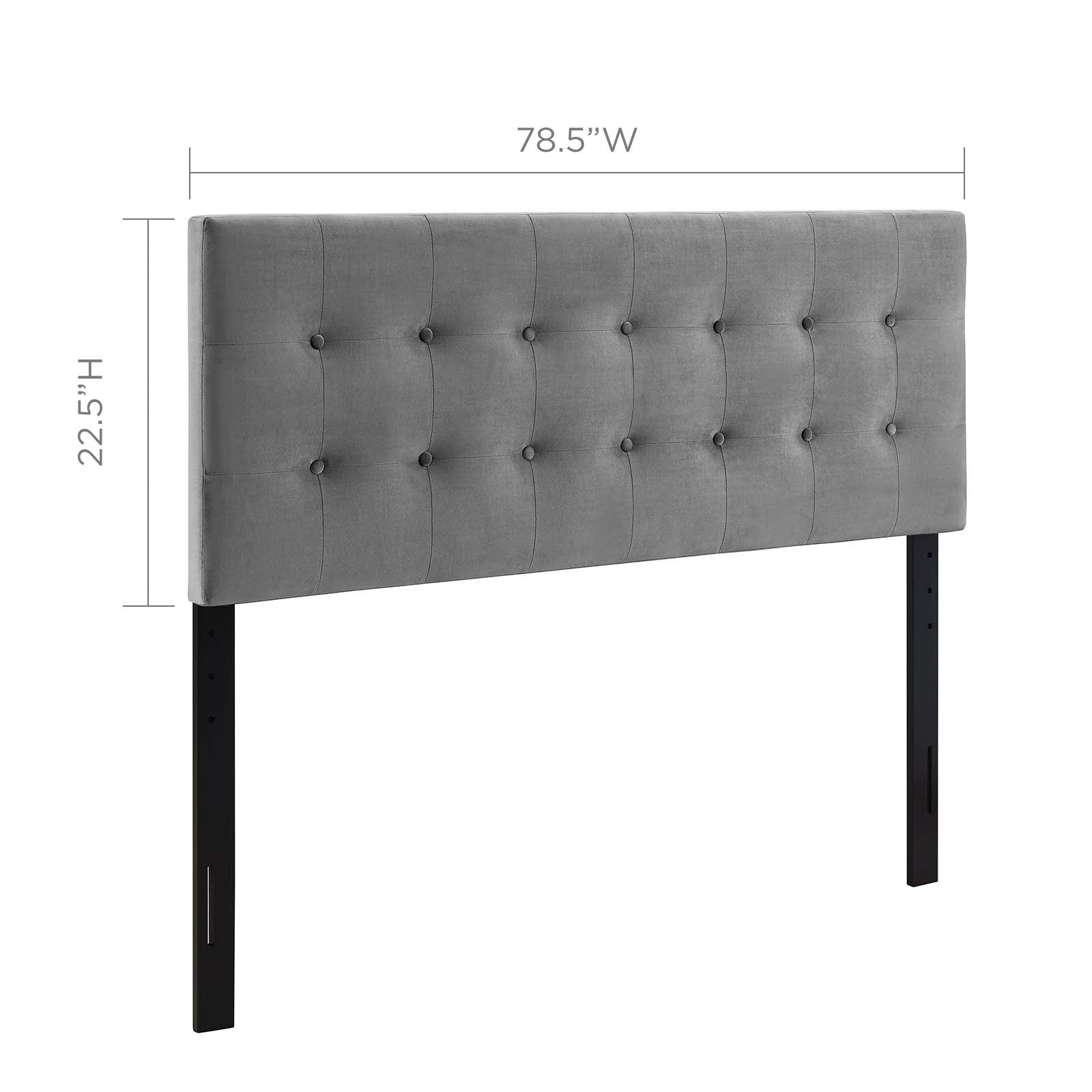 Modway Headboards - Emily King Biscuit Tufted Performance Velvet Headboard Gray