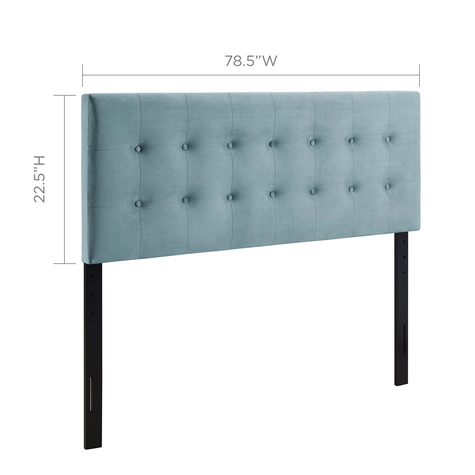 Modway Headboards - Emily King Biscuit Tufted Performance Velvet Headboard Light Blue